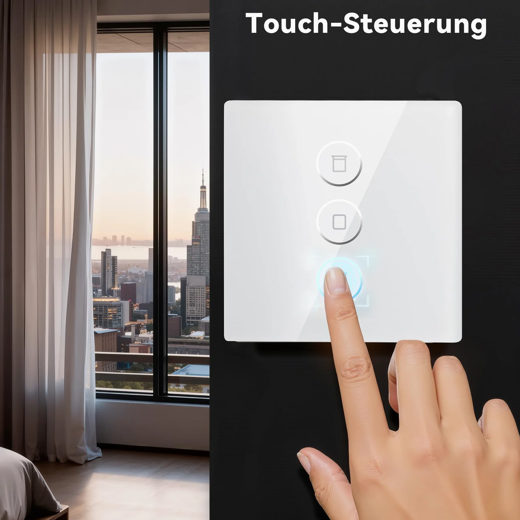 Interruttore per tapparelle WiFi, interruttore per tapparelle da incasso, compatibile con Alexa/Google Home/Smart Life, Wi-Fi per tapparelle necessita di controllo zero