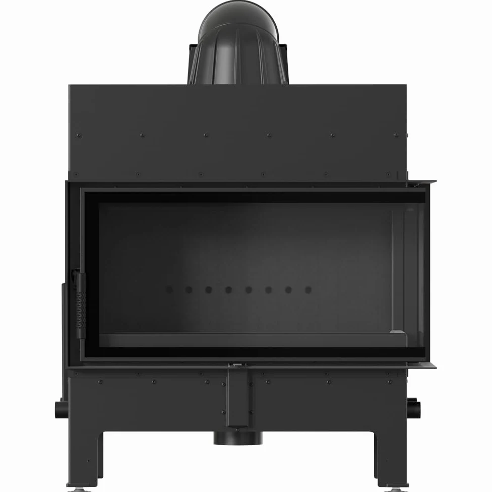 KRATKI Inserto per camino in acciaio a legna FLOKI 12 kW Ø200 destro A+ | Acciaio nero, efficienza 85,4%, classe A+. Ecodesign, BImSchV 2; per recupero calore.; kit di montaggio; basse emissioni