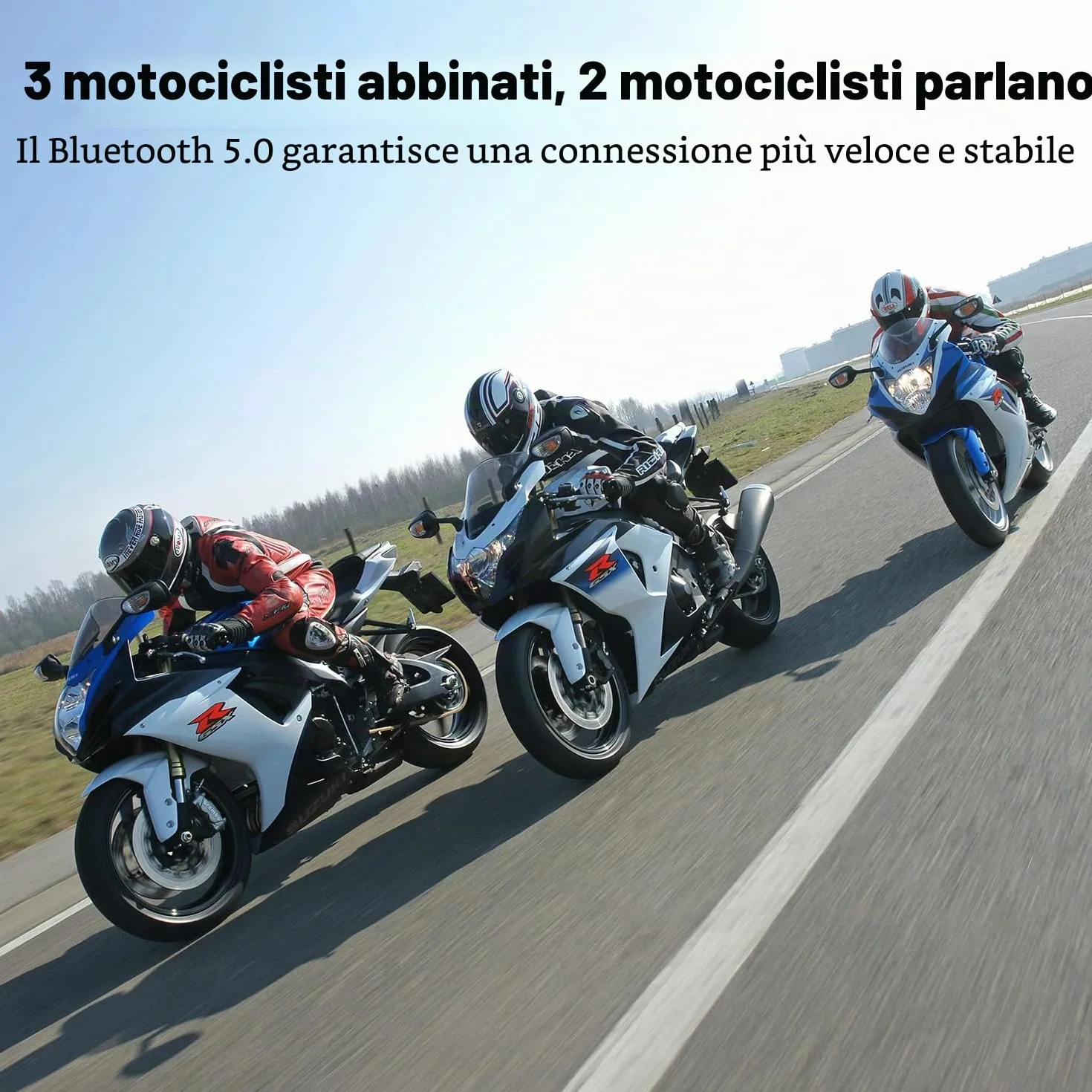 Interfono Moto Bluetooth Coppia BT-S3 Interphone con Auricolari Bluetooth per Casco Moto