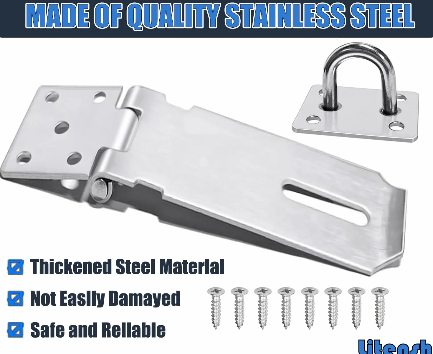 Packlock Hasp Serrature per porte in acciaio inox 7,6 cm chiusura di sicurezza extra spessa