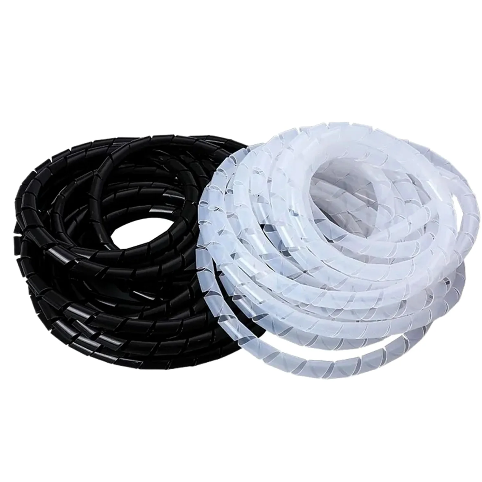 Manicotto per cavo a spirale, 3 metri, guaina protettiva per tubo di avvolgimento da 3 mm, 4 mm, 5 mm, 6 mm, 8 mm, 10 mm, nero (ID6 mm, nero, 3 metri)