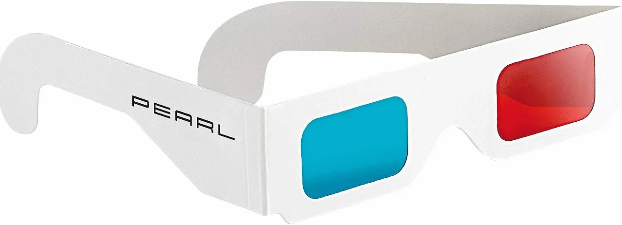 PEARL occhiali anaglifi: Occhiali 3D rosso/ciano in una pratica confezione da 5 (3d anaglifi, dvd)