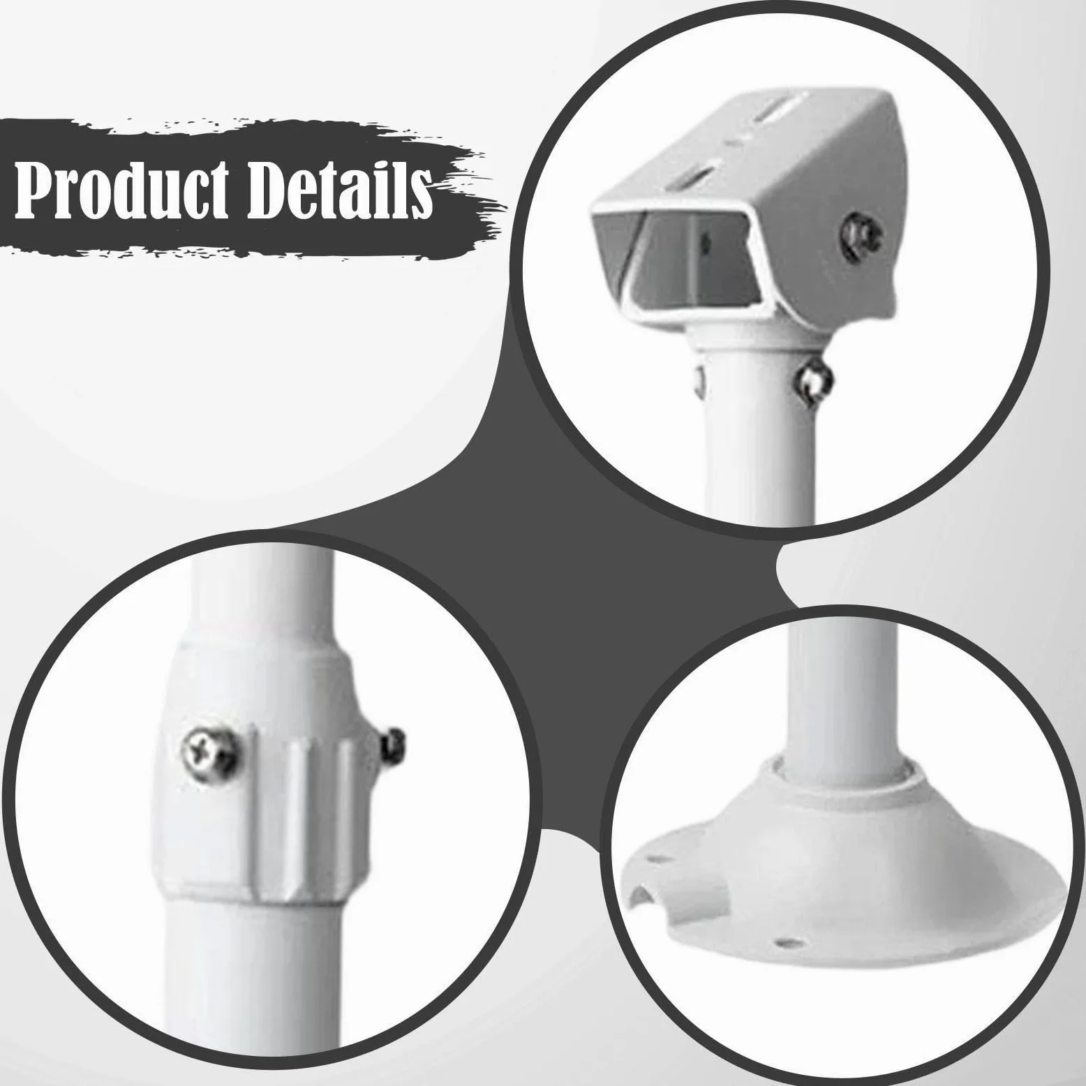 Staffa di Montaggio per Telecamera di Regolabile per Esterni, Accessori Pratici, Staffa di Montaggio a Soffitto, da 60 Cm a 120 Cm