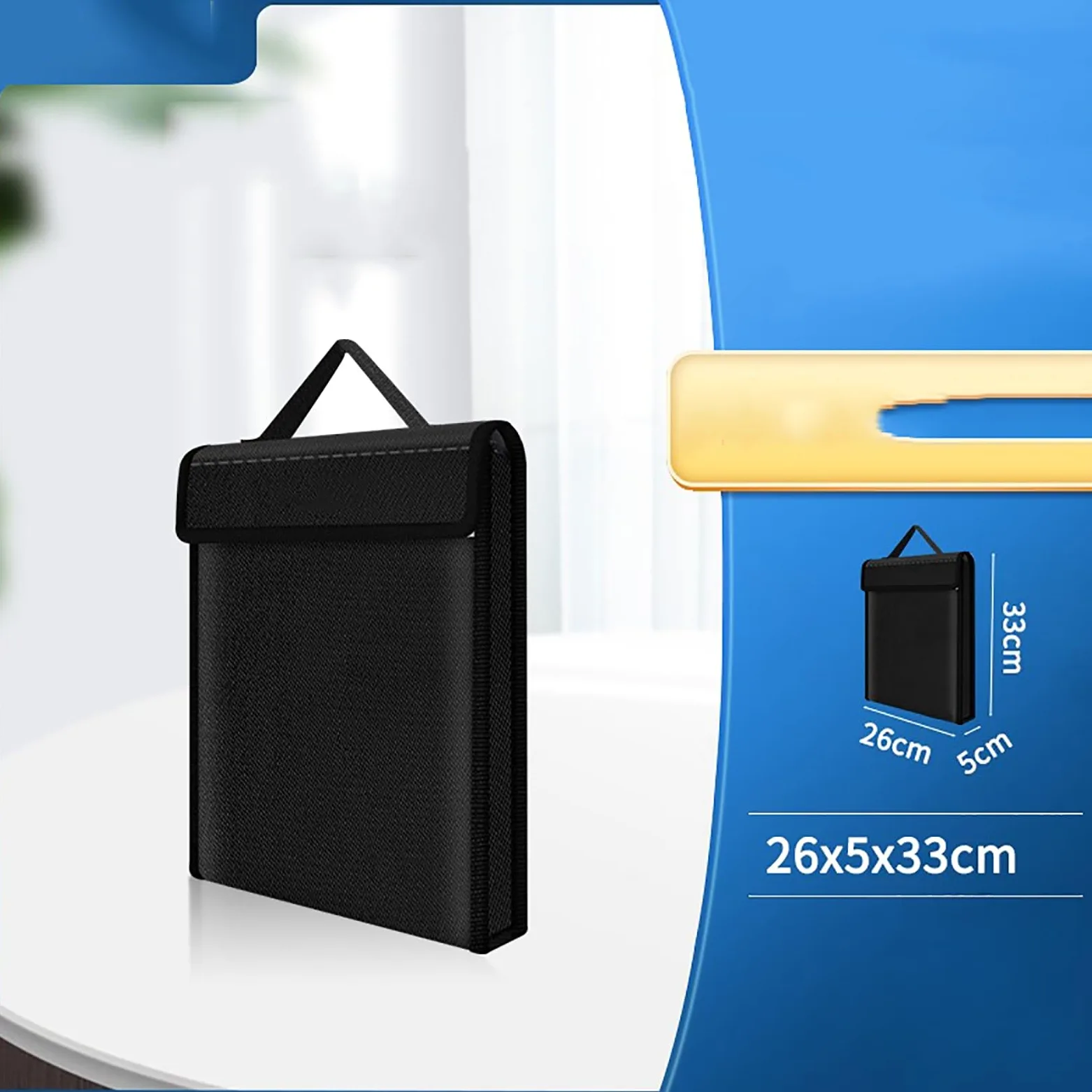 Borsa Ignifuga Cartella Ignifuga Impermeabile Fuoco Custodia Sicura Portadocumenti con Cerniera Borsa Protettiva per Contanti per Oggetti di Valore(A,33 * 26 * 5cm)