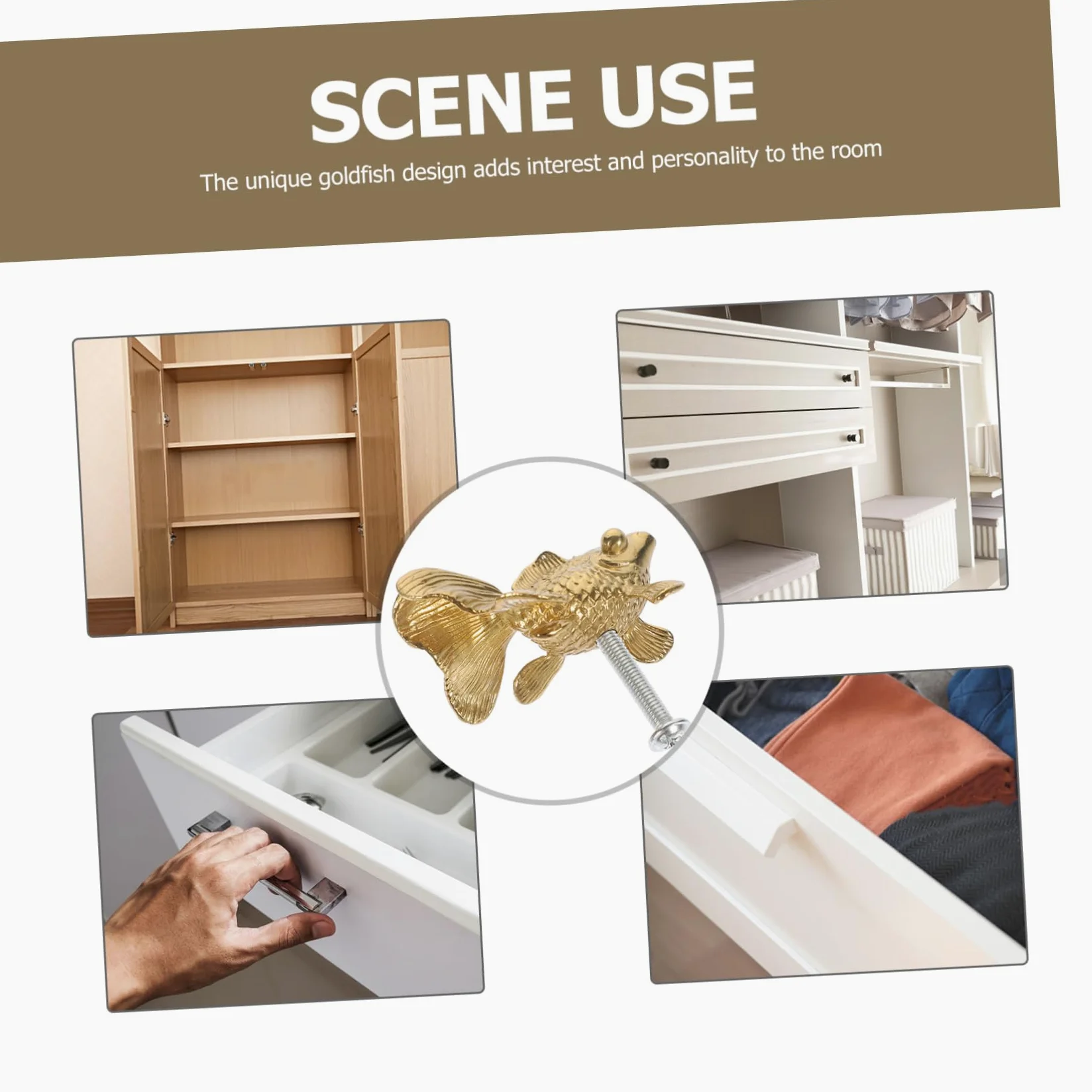 Uonlytech Pomelli Decorativi in ​​metallo Per Mobili Cassetti E Mobili in Ottone 3 Pezzi