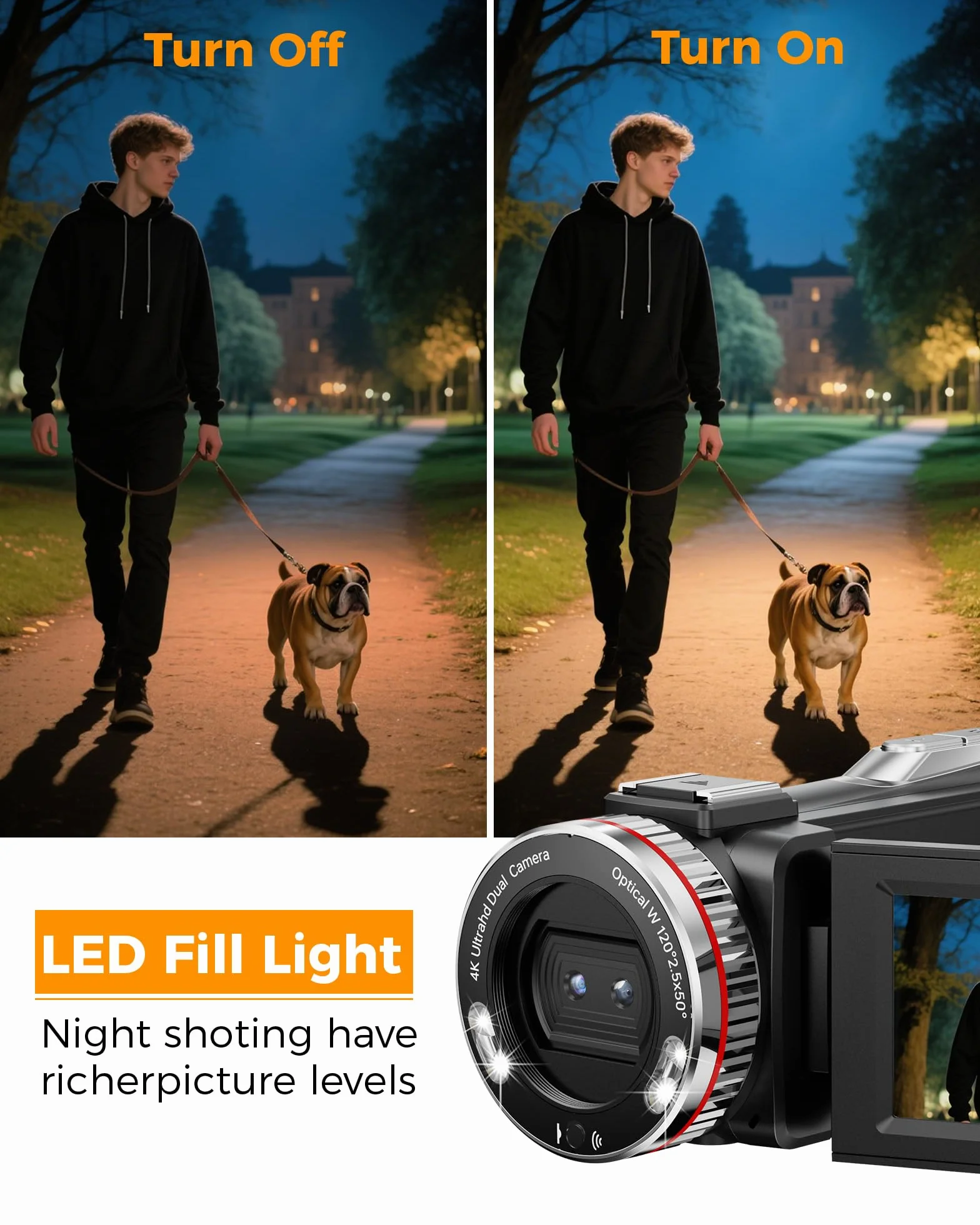 Videocamera 4K 48MP Camcorder per YouTube, 21X Zoom Digitale Videocamere, Schermo Rotante 270° 3" Vlog Camera, Video Camera con Scheda TF da 32 GB, Cavo HDMI, Mic, Telecomando, 2 Batterie