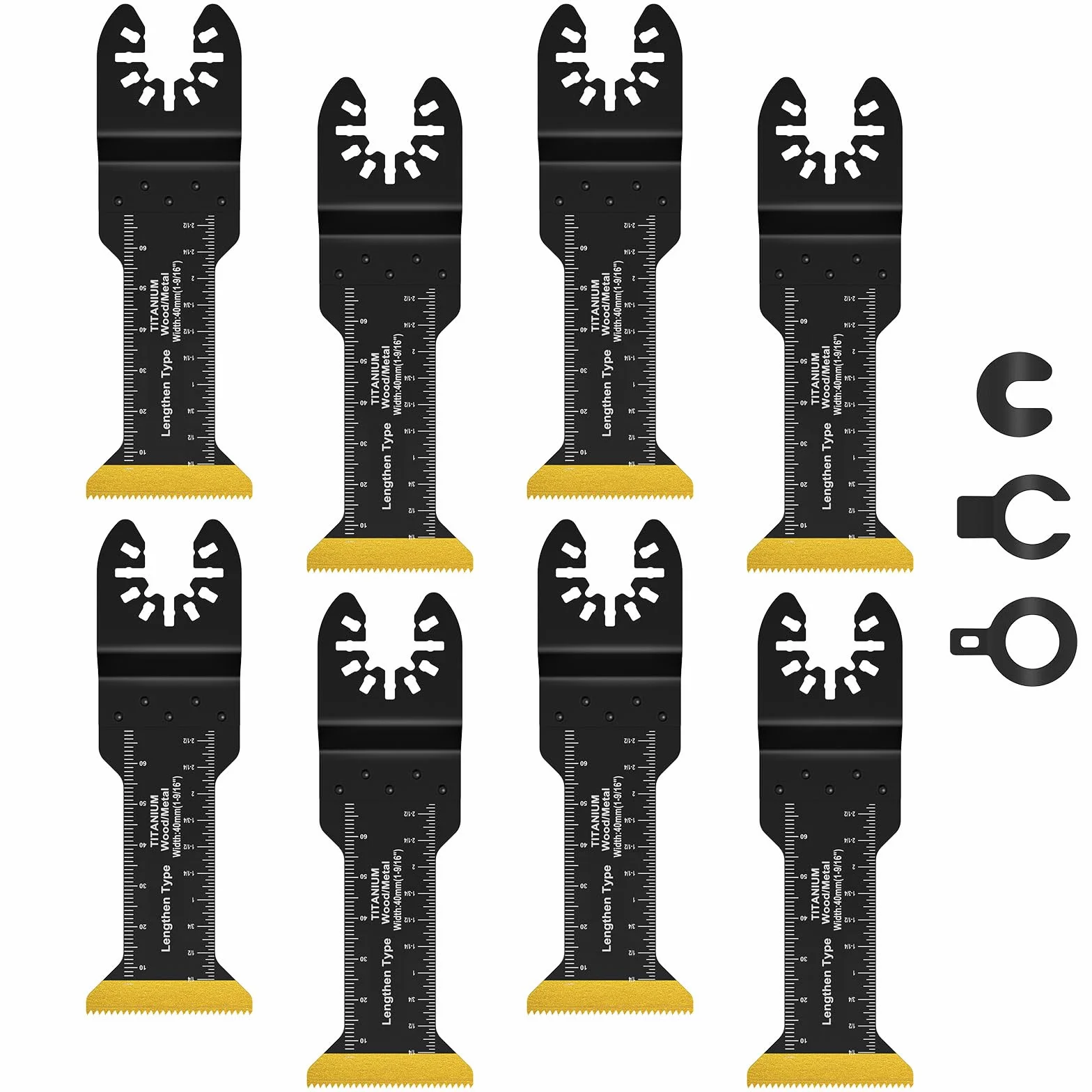8Pezzi Titanio Lame Utensile Multifunzione Accessori per Utensili Oscillanti Lame Multifunzione Compatibili con DeW Makita Rockwell Bosch Milwaukee (8pz Extra-lungo)