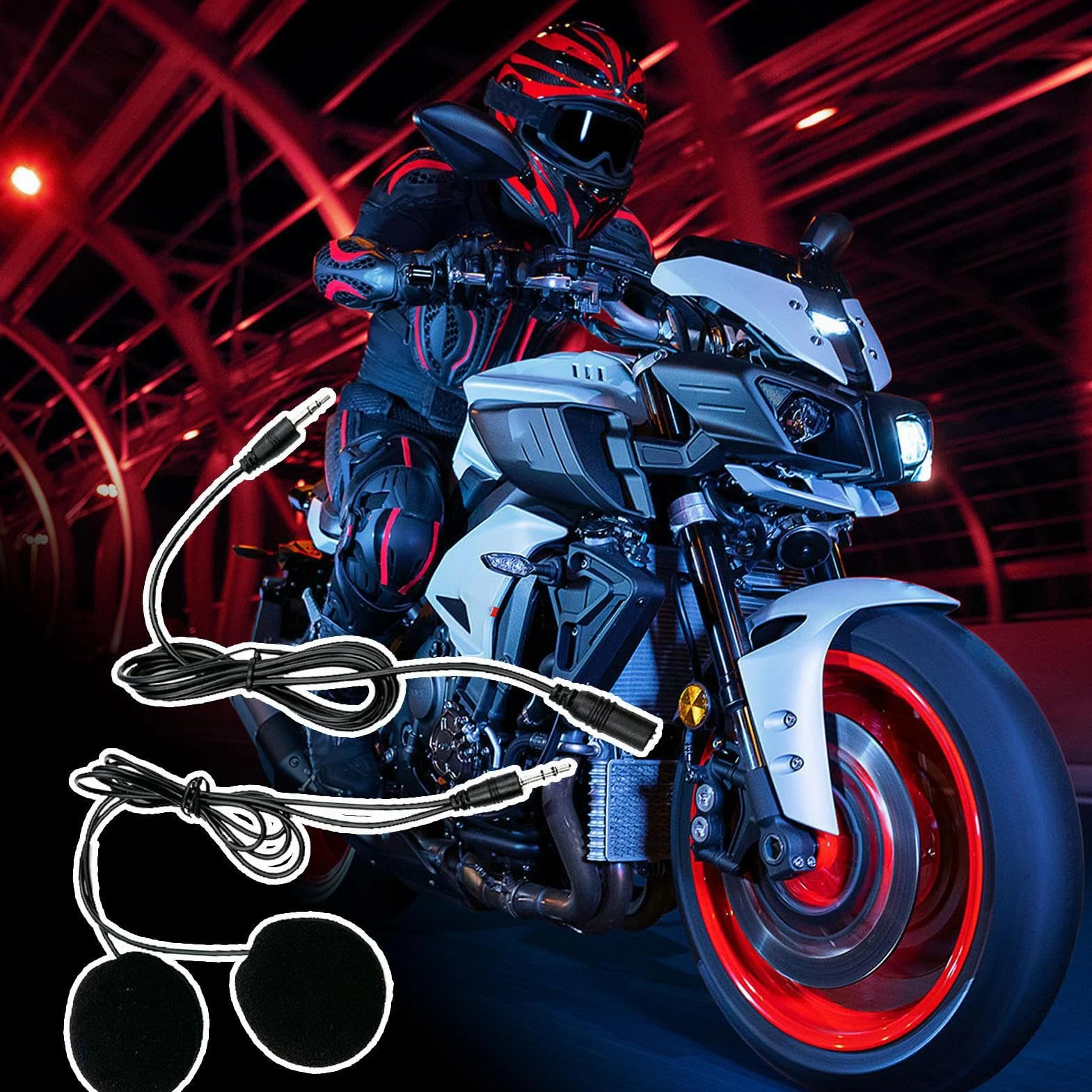 Genérico Altoparlanti per casco da motocicletta: microfono per casco senza fili, audio ad alta fedeltà | Dispositivo di comunicazione di cancellazione del rumore per moto da neve, moto sport