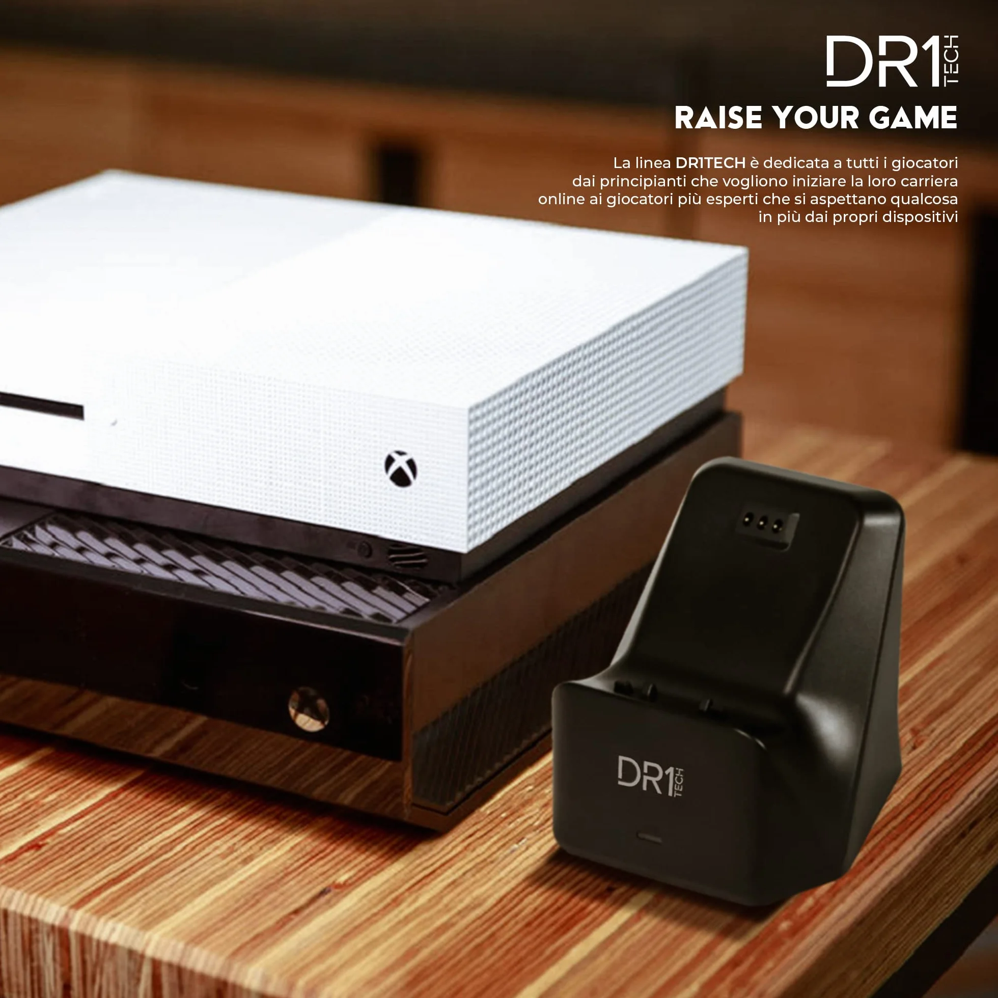 DR1TECH PowerSetX Stazione di Ricarica Rapida per Controller XBOX One X/S, Series X/S + Batteria 1200 mAh - Accessori per XBOX (Controller NON Incluso) [Amazon Exclusive]