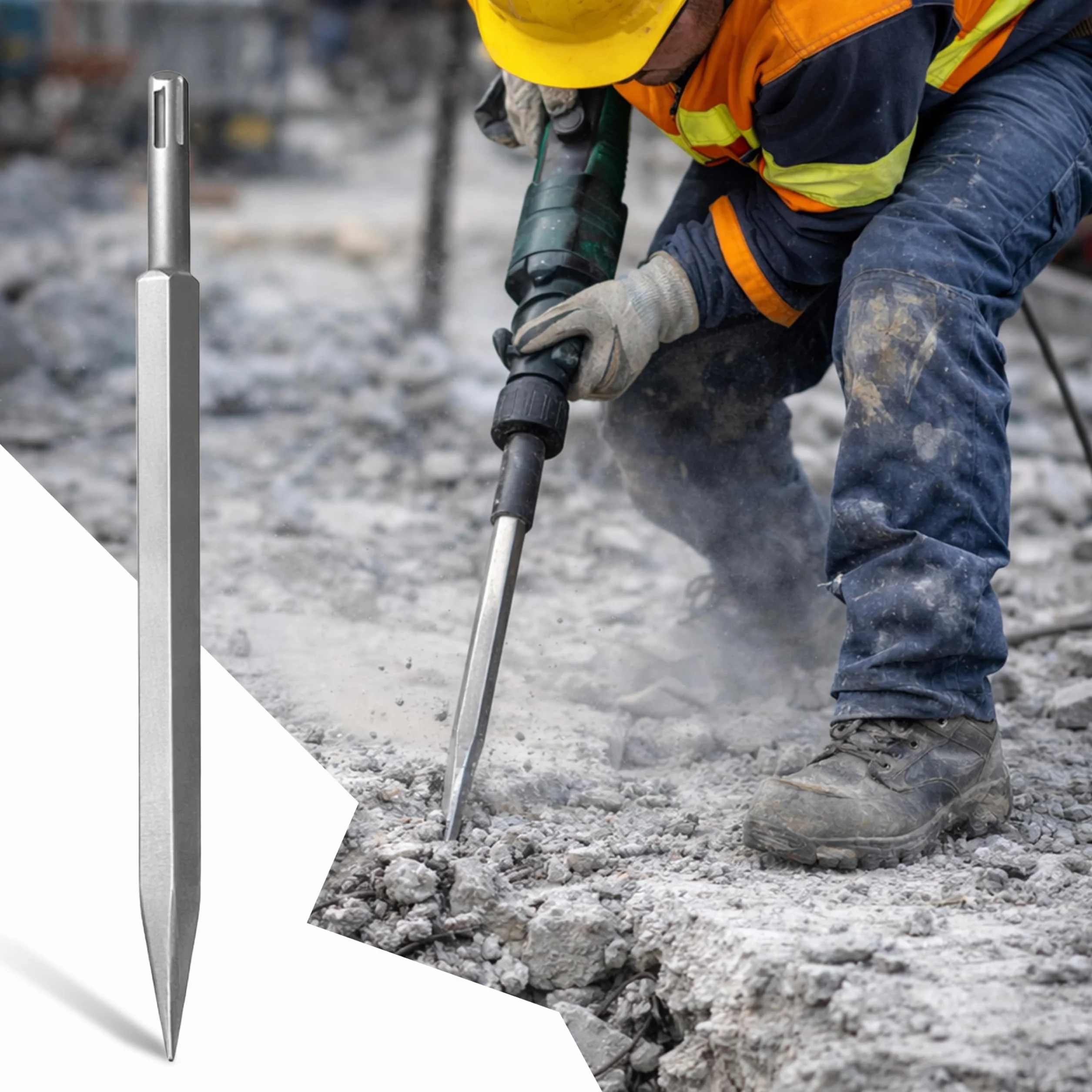 Retoo SDS Plus zestaw 4 sztuk 250 mm dłuta do płytek betonu cegły asfaltu