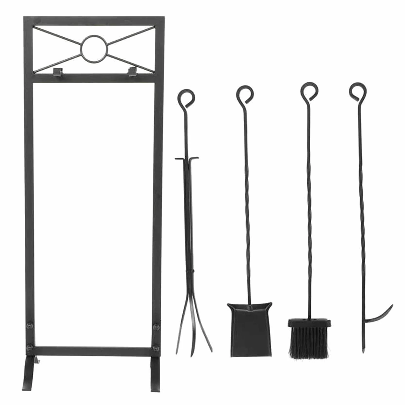 Attrezzi per Camino Set di Attrezzi per Camino Kit di Attrezzi con Base Spazzola Pala Pinze Attizzatoio Accessori per focolare Attrezzo per Camino