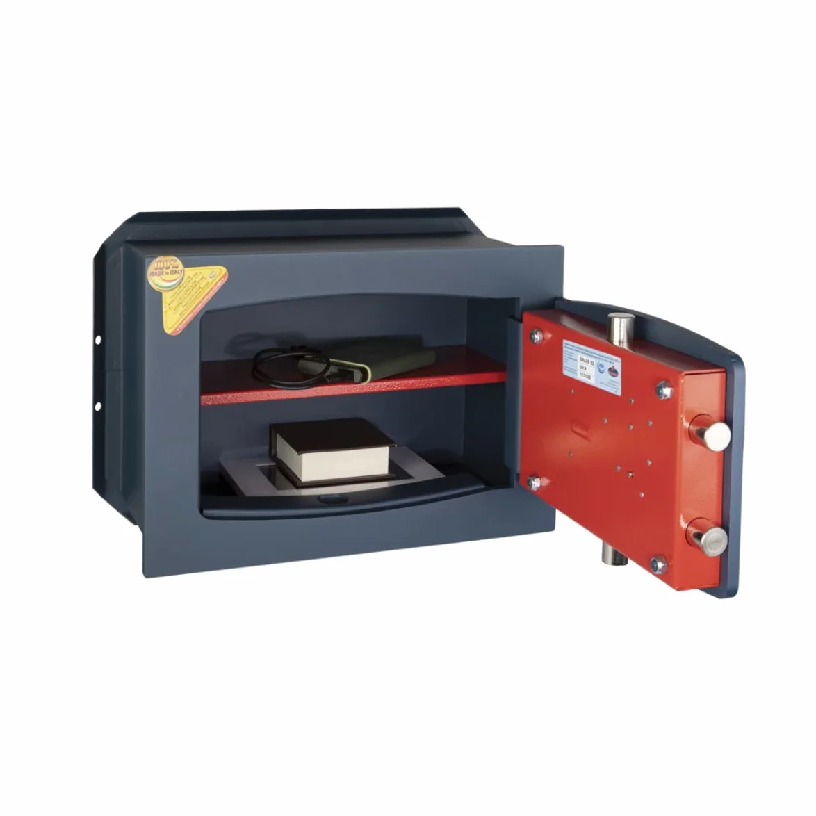 Technomax, Cassaforte a muro, Gold Key modello GK/4L, chiusura con chiave a doppia mappa, Dimensioni mm. 270 (H) x 390 (L) x 240 (P)