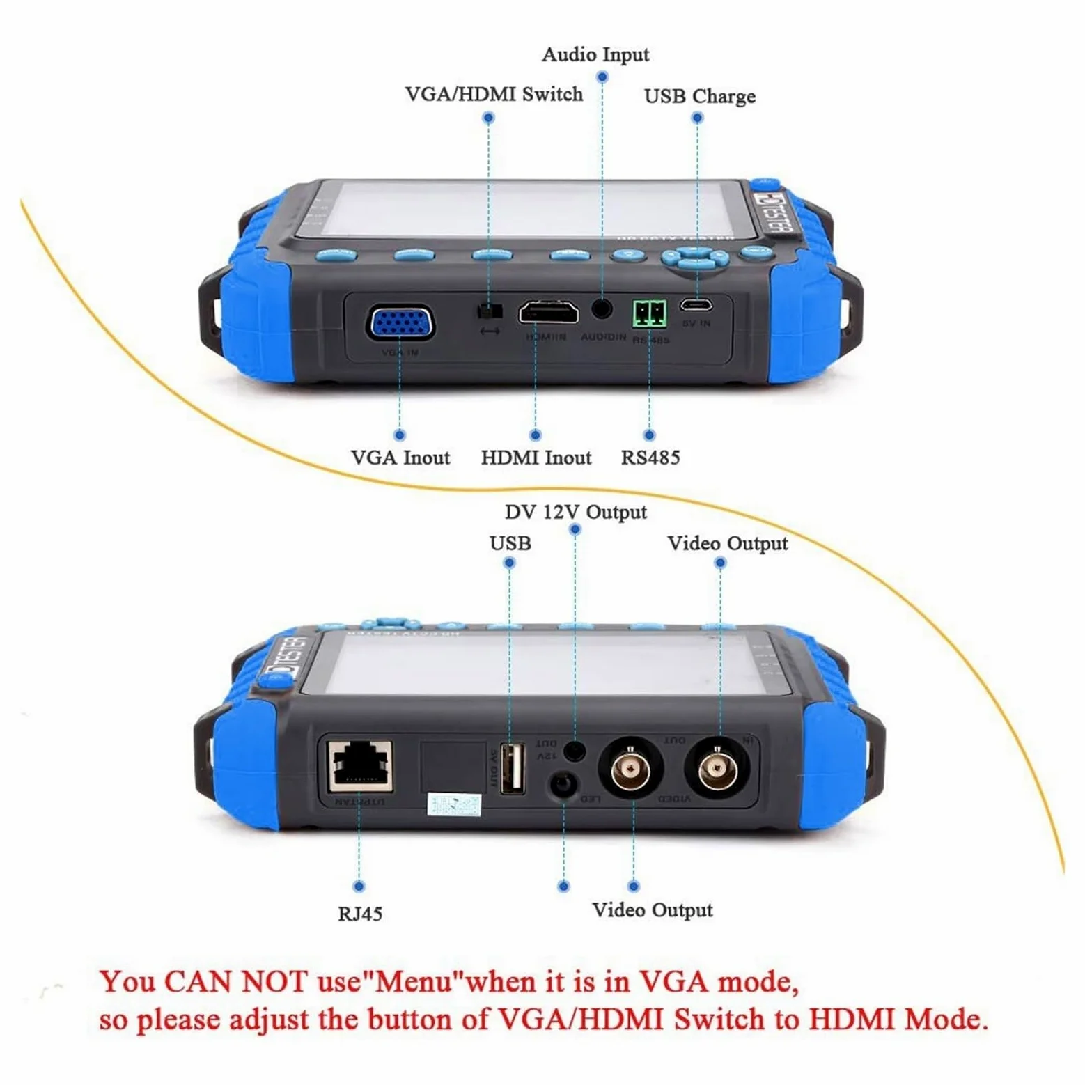 ester per CCTV, Tester CCTV AHD/CVI/TVI CVBS Da 8MP For Telecamere AHD Con Ingresso VGA Video CFTV Mini Monitor