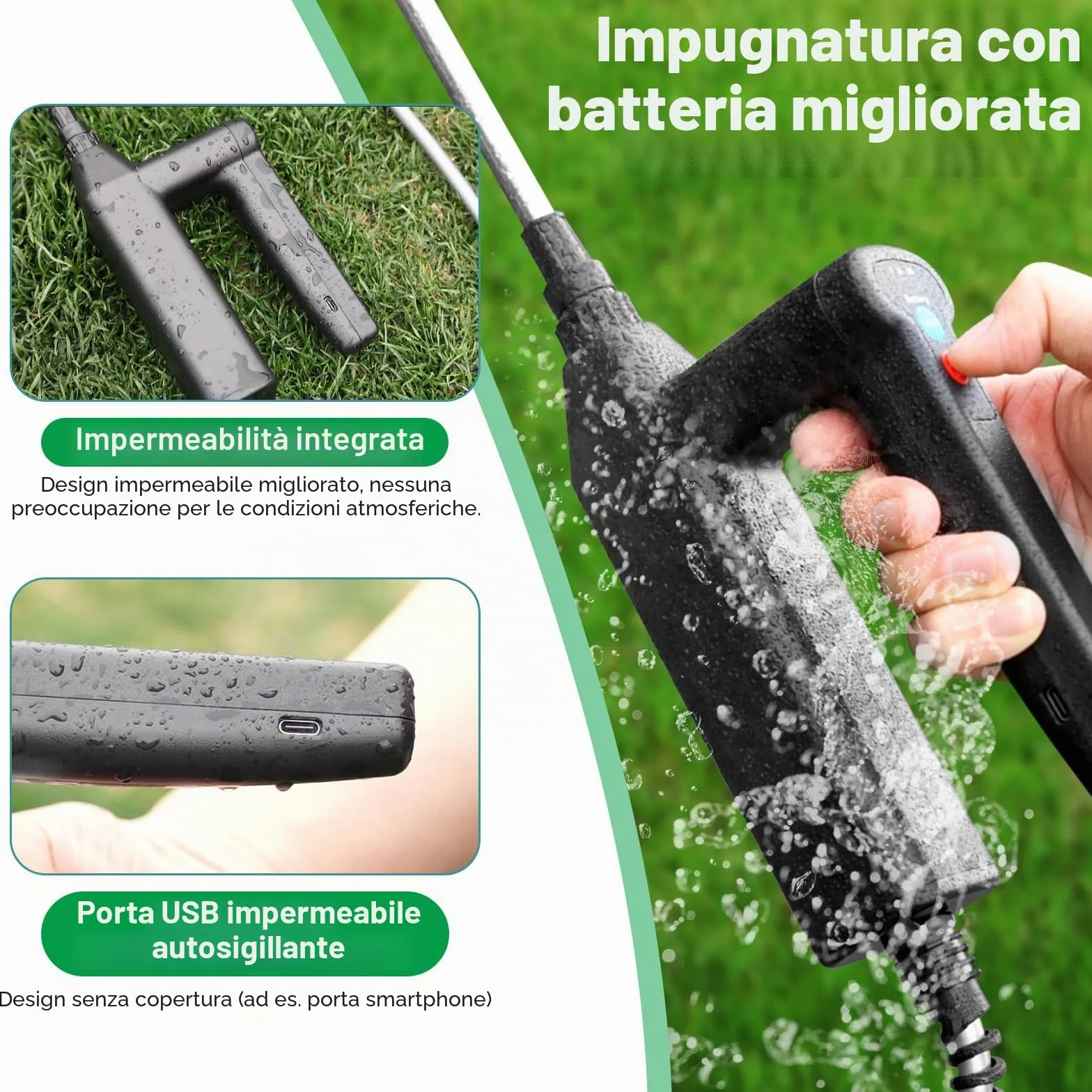 SYLSTAR Pompa Irroratrice a Batteria da 5L, 3 Velocità di Pompa Irroratrice,7.4V Spruzzatore Forte con Indicatore di Batteria, 4 Ugelli Regolabili Nebulizzatore Piante per Giardino (Verde)