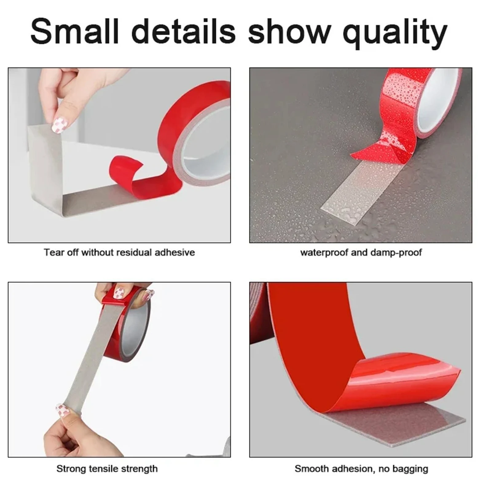 Shockproof Foam Sticky Tape Nastro adesivo biadesivo da 5 pezzi | Schiuma di montaggio impermeabile pesante e resistente for il pannello solare domestico all'aperto dell'auto(100mmX1mm)