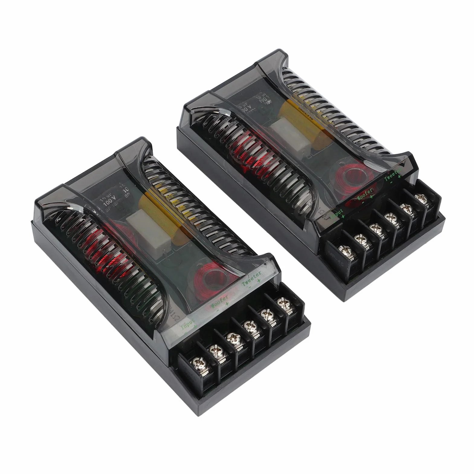 Akozon 2 PCS Crossover Audio per Auto a Doppio Canale con Protezione da Sovracorrente Progettato Universalmente