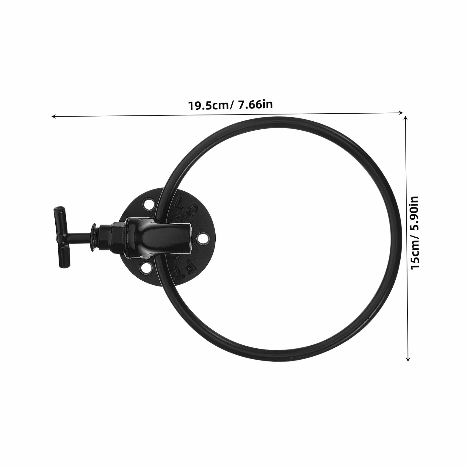 Healeved Portasciugamani da Parete Anello Porta Strofinacci Robusto Portasciugamani da Bagno in Ferro Nero Accessorio per Cucina e Bagno