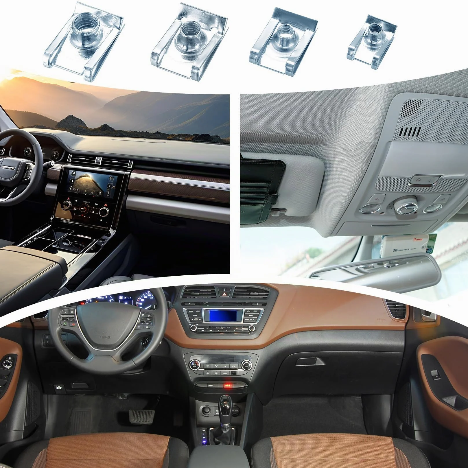 90 Pz U Clip Fissaggio Auto, Dadi a Clip a U e Bulloni Viti Autofilettanti per Parafanghi
