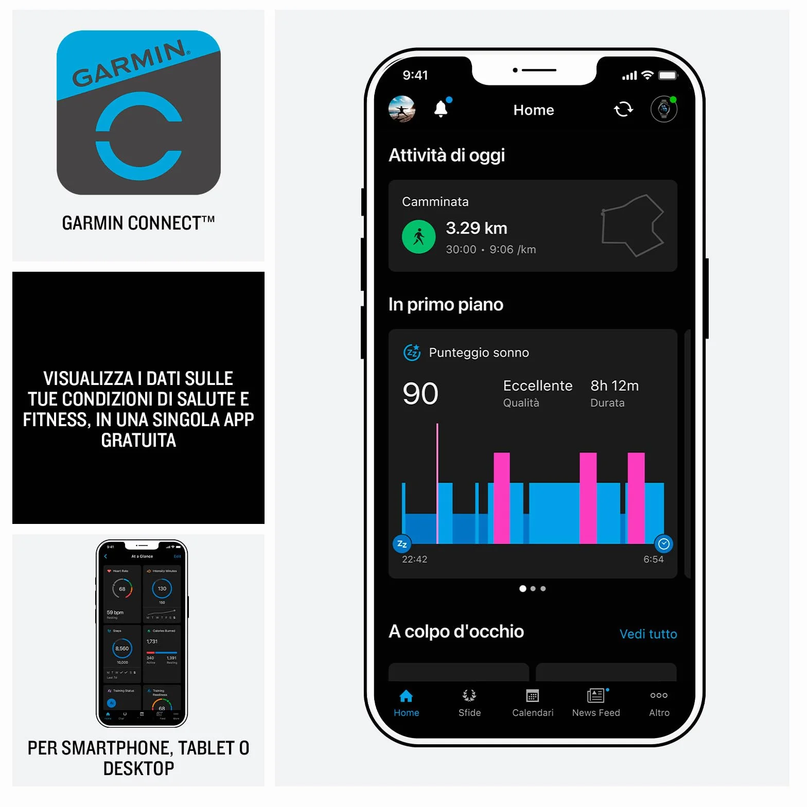 Garmin vívoactive 6, Smartwatch AMOLED 1,2" 2.000 nit, Cassa 42mm, Musica, GarminPay, +80 Sport, GPS, Cardio, Coach, Dinamiche di corsa, App Mobility, Autonomia 11 giorni, Black & Slate