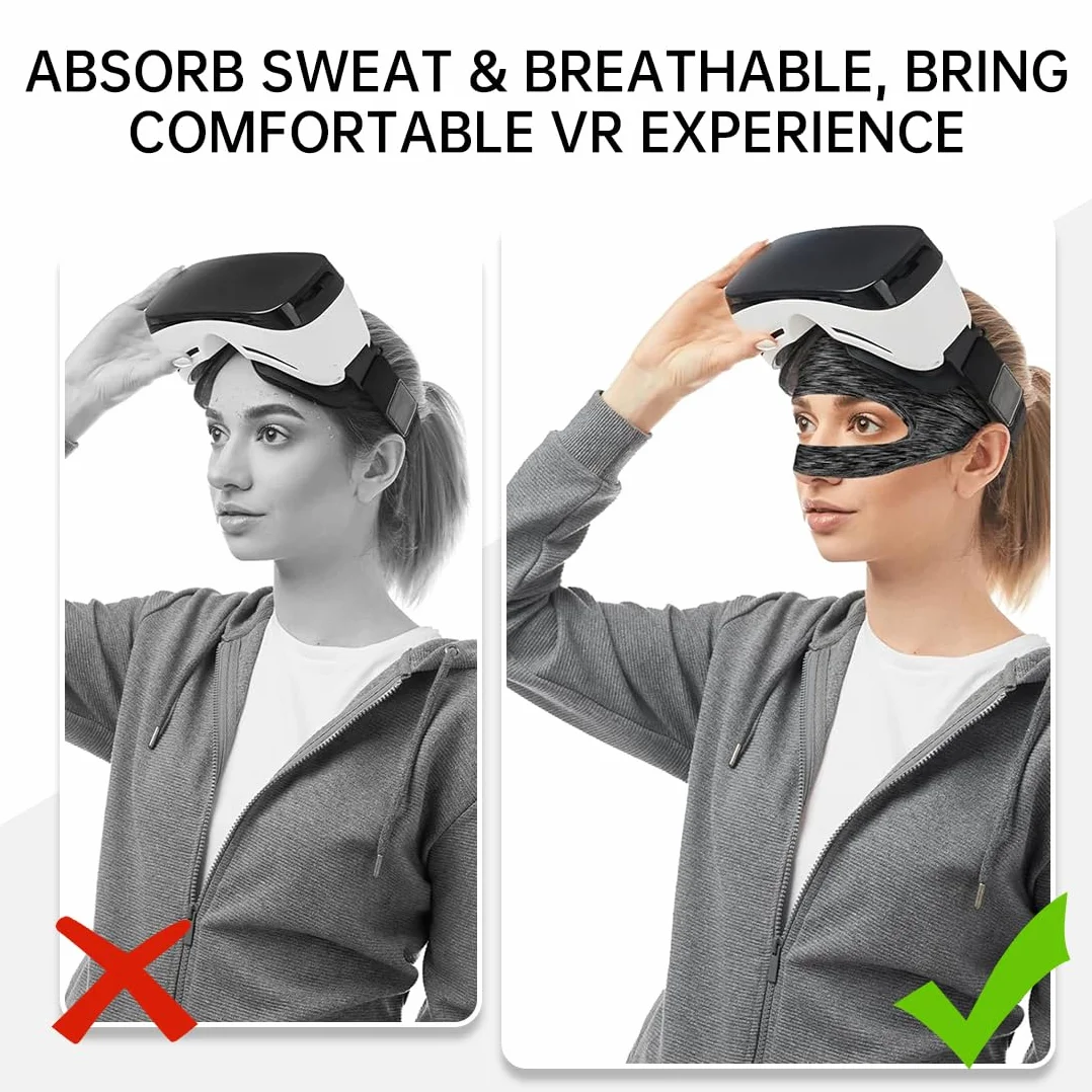 2 Pezzi VR Maschera per Occhi per Meta Quest 3/Quest 3S, VR Traspirante Maschera, Lavabile VR mascher, per PS VR2/Meta Quest Pro/Meta Quest 2/Oculus Quest 2/HTC Vive (Grigio+Colore)