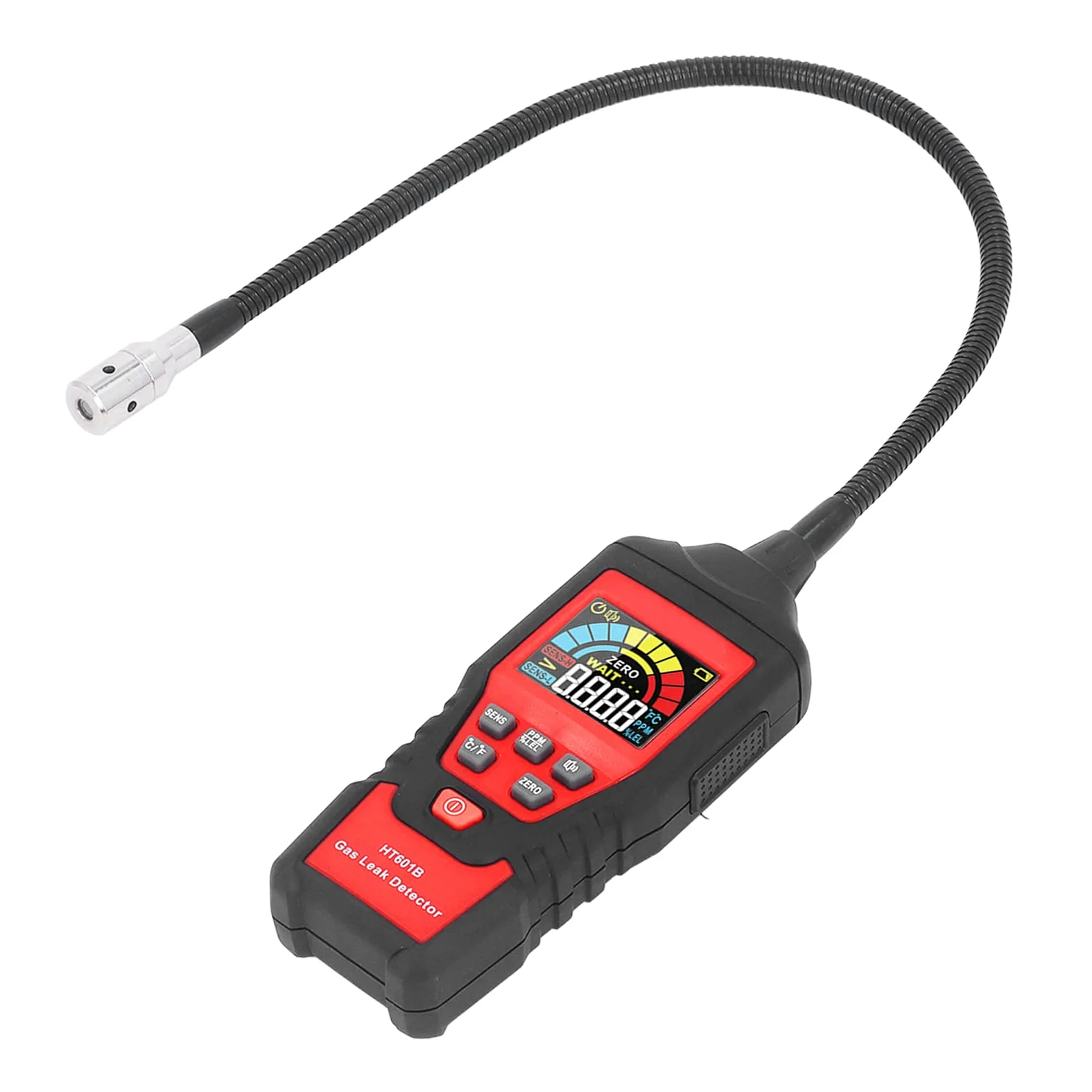 FTVOGUE Rilevatore di Perdite di Gas, Rilevatore di Gas Combustibile ABS con Display LCD, Allarme Sonoro e Luminoso, sensibilità Al Metano 50 PPM, Alimentato AAA per Uso Domestico in Cucina