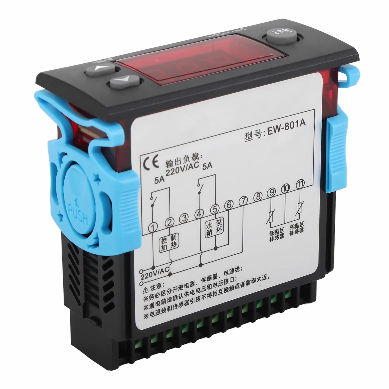 Bewinner Termostato Regolatore di Temperatura per Scaldabagno Solare Display Digitale con Sonde a Doppio Sensore, Termostato Differenziale Intelligente per Circolazione Pompa 2 ℃ ~ 99 ℃