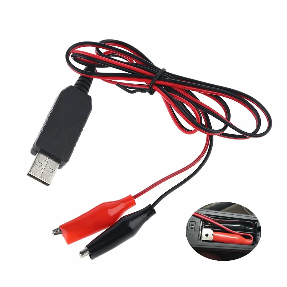 Cavo di alimentazione USB da 5 V a 1,2 V, 2,4 V, 3,6 V, 4,8 V, sostituisce 1-4 batterie Ni-MH NiCd AA ricaricabili da 1,2 V, in plastica