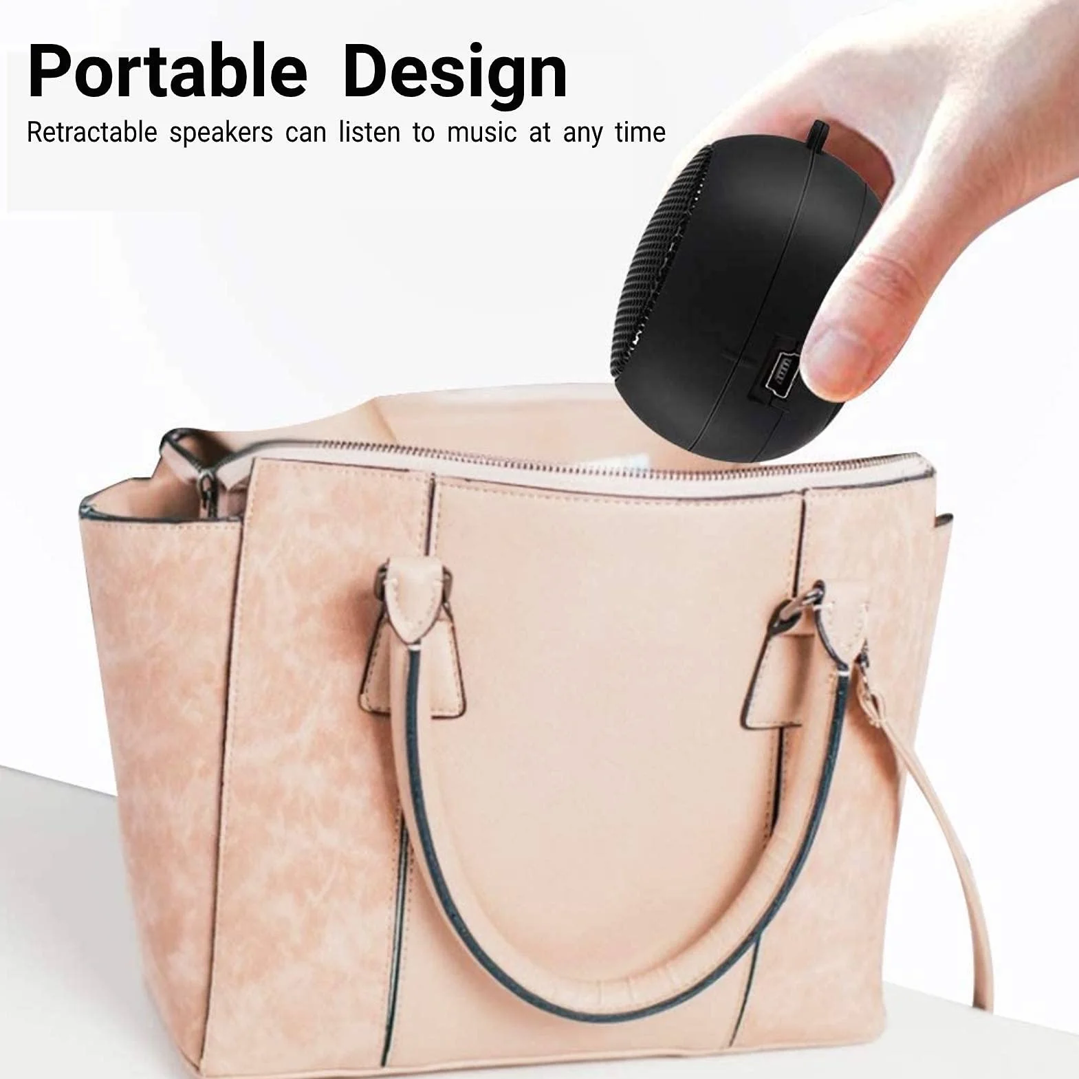 Mini altoparlante, portatile Speaker Senza Fili con jack da 3,5 mm Batteria incorporata da 180 mAH per telefono cellulare, telefono, PC, MP3, MP4, MP5 (nero)