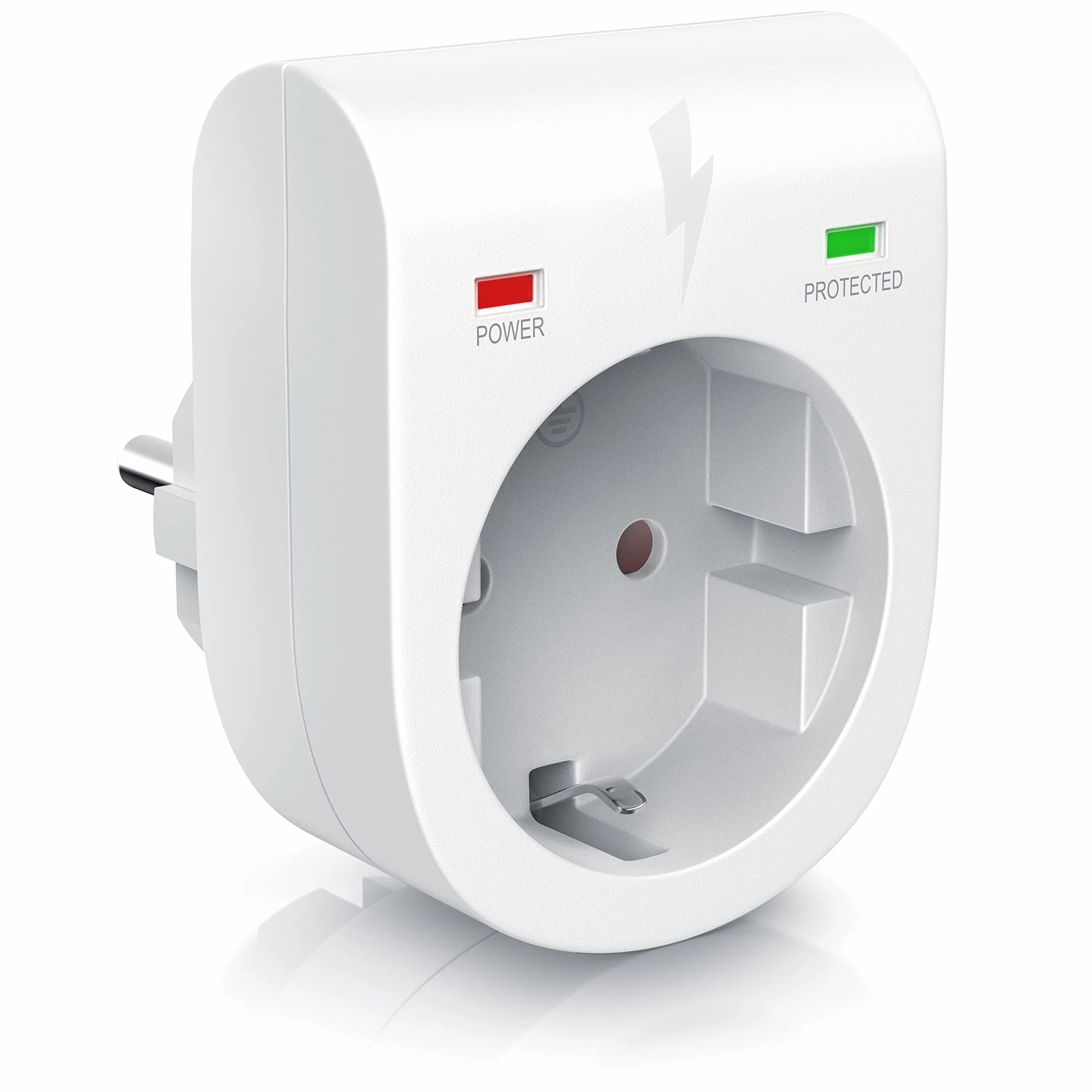 Arendo Presa di protezione anti sbalzi di tensione Antifulmine 3500 W IP 20 Bianco opaco