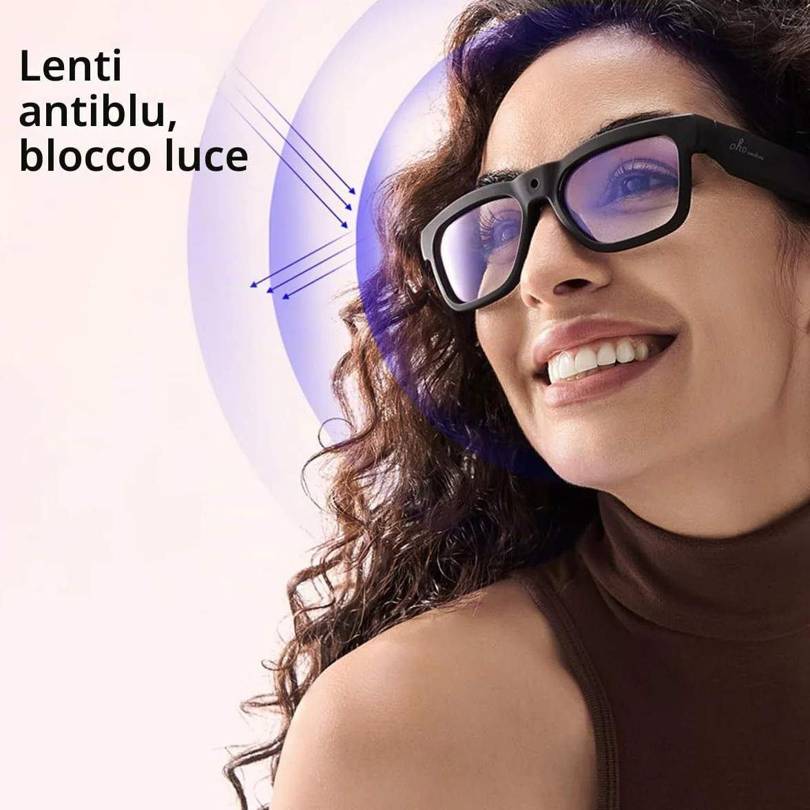OhO Smart Glasses, occhiali da sole con fotocamera da Bluetooth, con altoparlante aperto, cuffie auricolari, per sport interni ed esterni, protezione UV polarizzata, per uomini e donne,