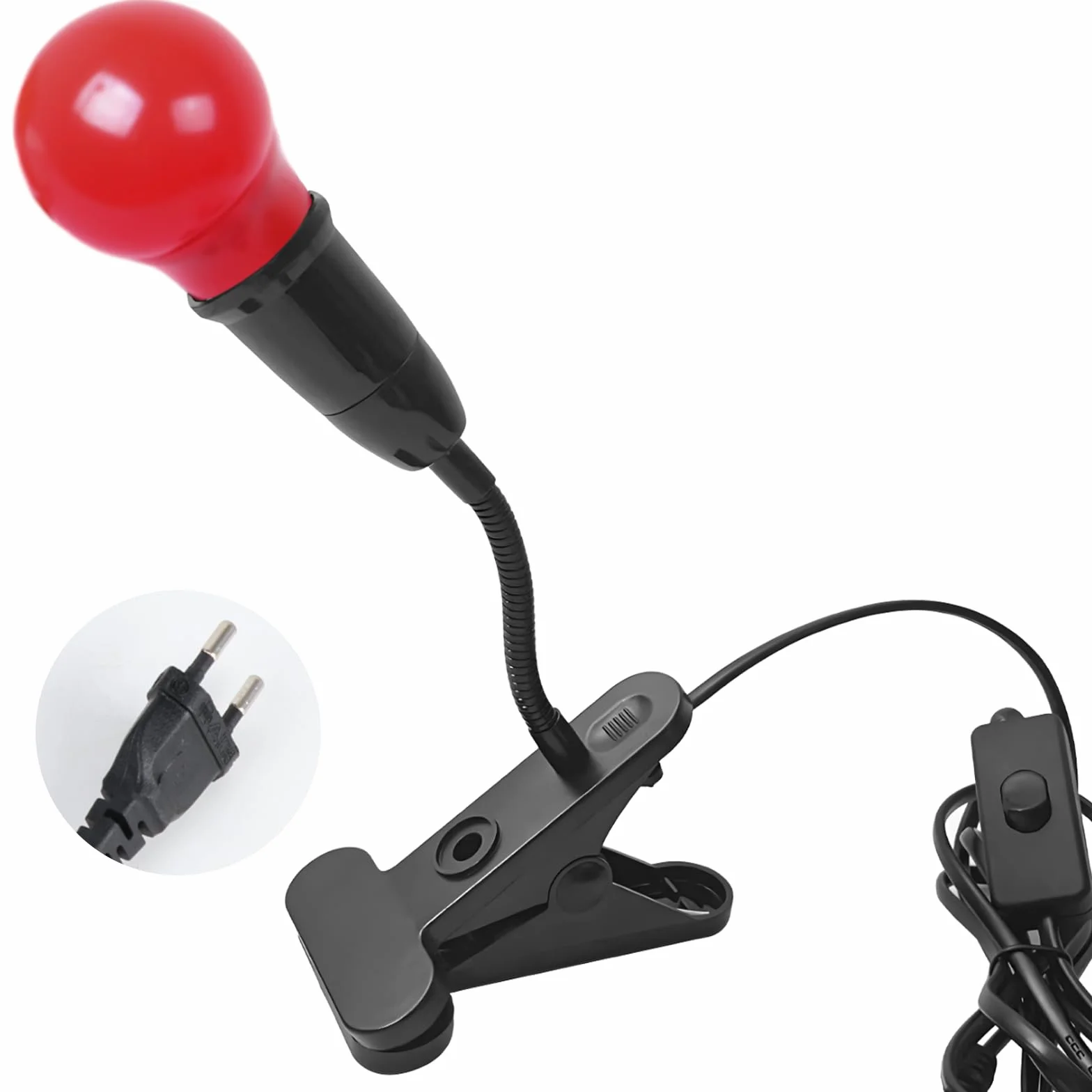eTone Dunkelkammer SafeLight, Rote LED-Schreibtischlampe mit Clip, 360 Grad einstellbar, geeignet für Die Verarbeitung Von S/W-Film und S/W-Druckpapier (5W)