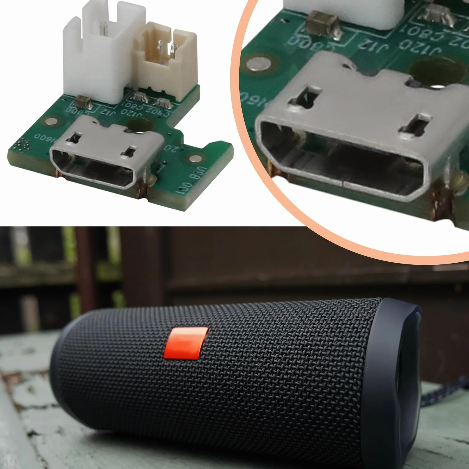 The Lord of the Tools 1 Pz Micro USB Caricabatterie Porta Di Alimentazione Scheda Di Alimentazione Connettore Altoparlante Porta Di Ricarica Micro USB Compatibile Con JBL Flip4 TL GG