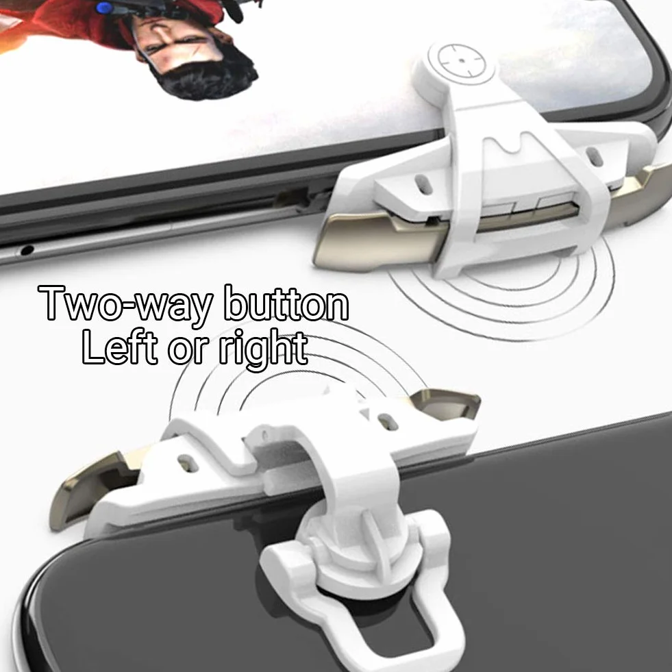 Ozkak Trigger Mobile Controller Joystick Smartphone Mobile Controller L1 R1 Gamepad Cellulari Mobili Game L1 R1 per PUBG COD Compatibile con Telefono Cellulare iPhone iOS Android, Bianco