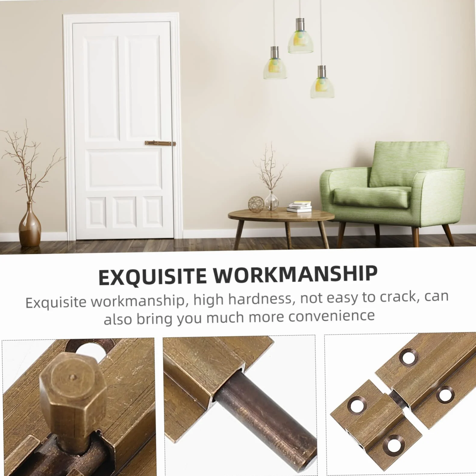 OSALADI 3pezzi Serratura Scorrevole Rame Antico Chiusura Per Porte e Finestre Sicurezza Per Interni Ed Esterni Design Elegante e Resistente Facile Installazione e Massima Durata