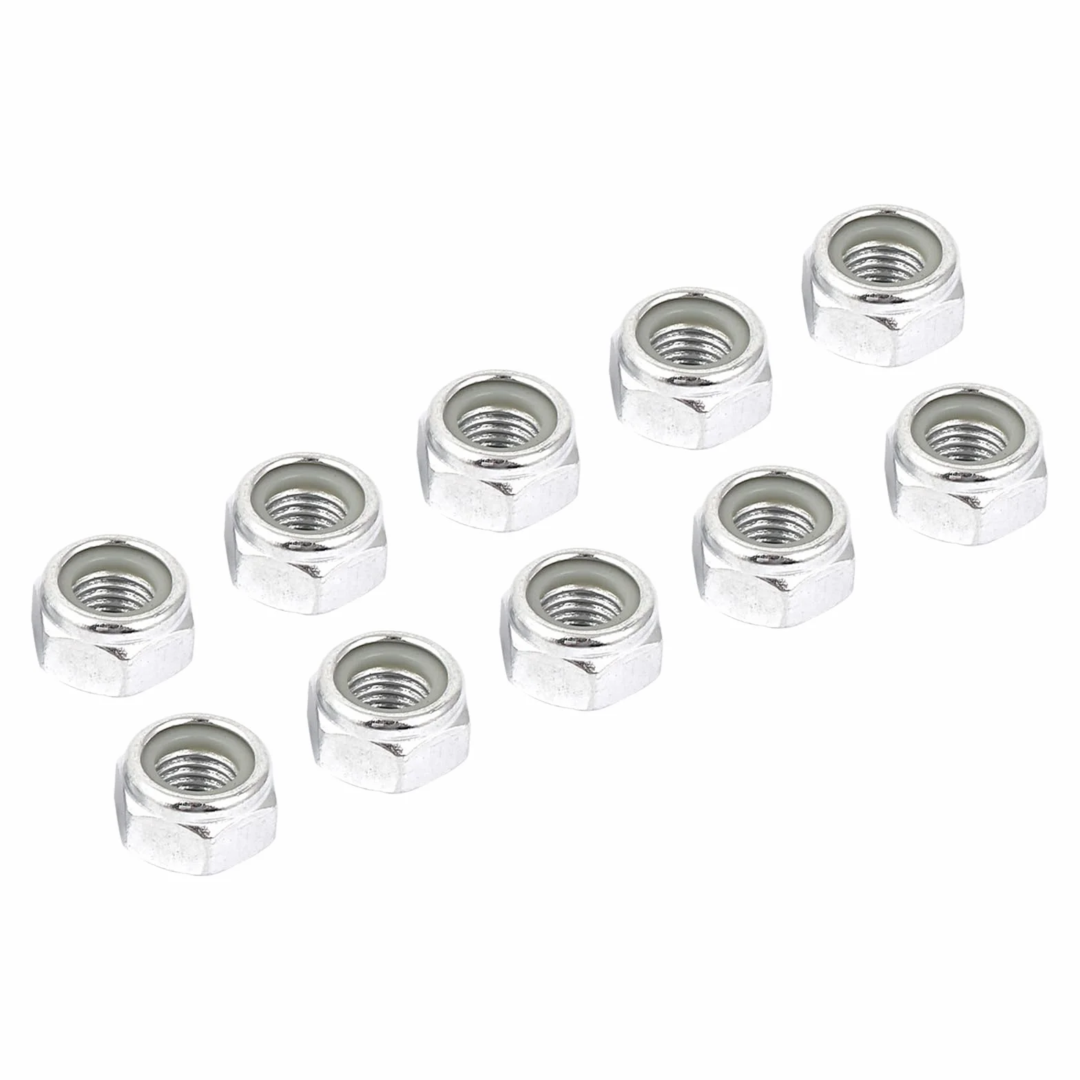 Dadi Autobloccanti M12x1,5mm 10pz Acciaio Carbonio Zinco Placcato Nylon Inserito