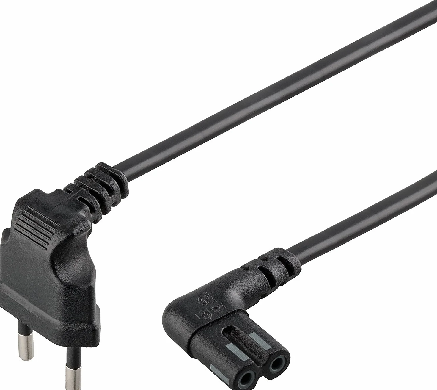 Goobay 73019 Cavo di alimentazione SONOS Euro 2 poli / presa C7 tipo C Spina Euro con angolo di 90° 230V / Cavo Euro SONOS Play 1 e 5 Nero 2m