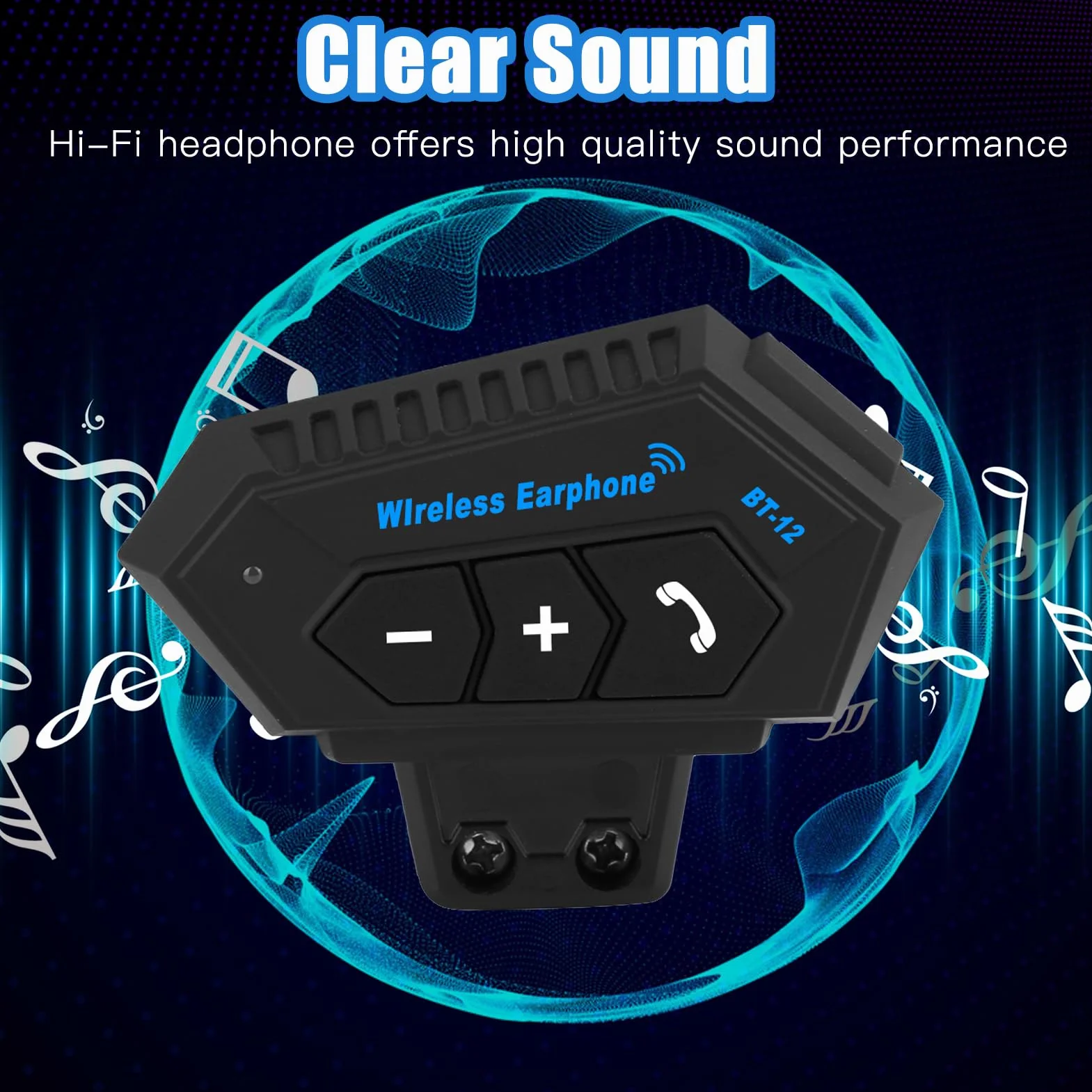 Yosoo Health Gear Casco Moto Auricolare, Cuffie Casco Moto Bluetooth, Riduzione del Rumore Auricolari Bluetooth Casco, 4.0 type of CSR BT Chip, Auricolare Hi-Fi, Offrono Prestazioni Audio
