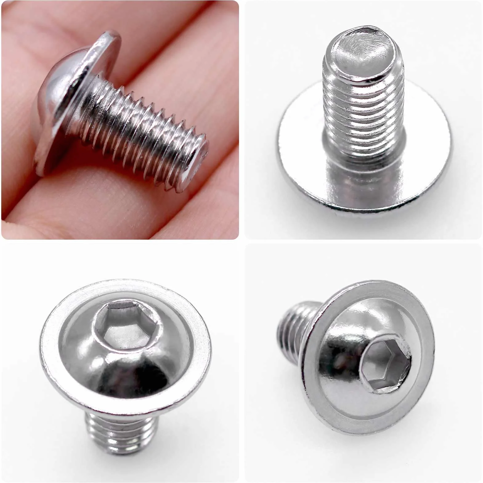Viti Testa Bombata M8 x 14 mm Esagono Incassato Flangiate Inox Cava Esagonale con Chiave a Brugola