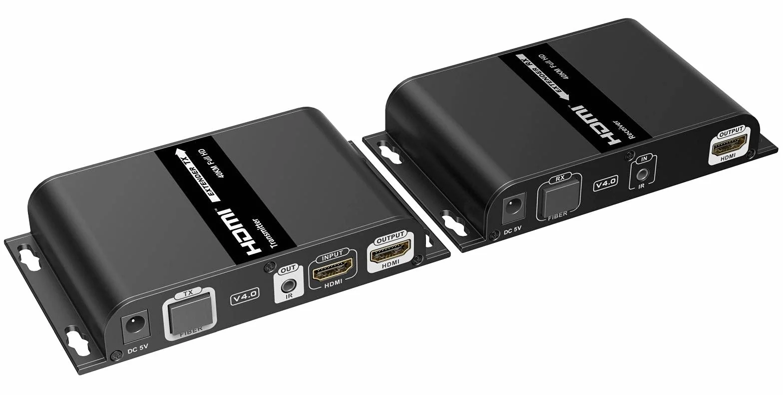 PremiumCord Estensore Ottico HDMI Fino a 40 km, risoluzione Full HD 1080p, 150 Mbit/s, HDMI 1.3, alloggiamento in Metallo, Colore Nero