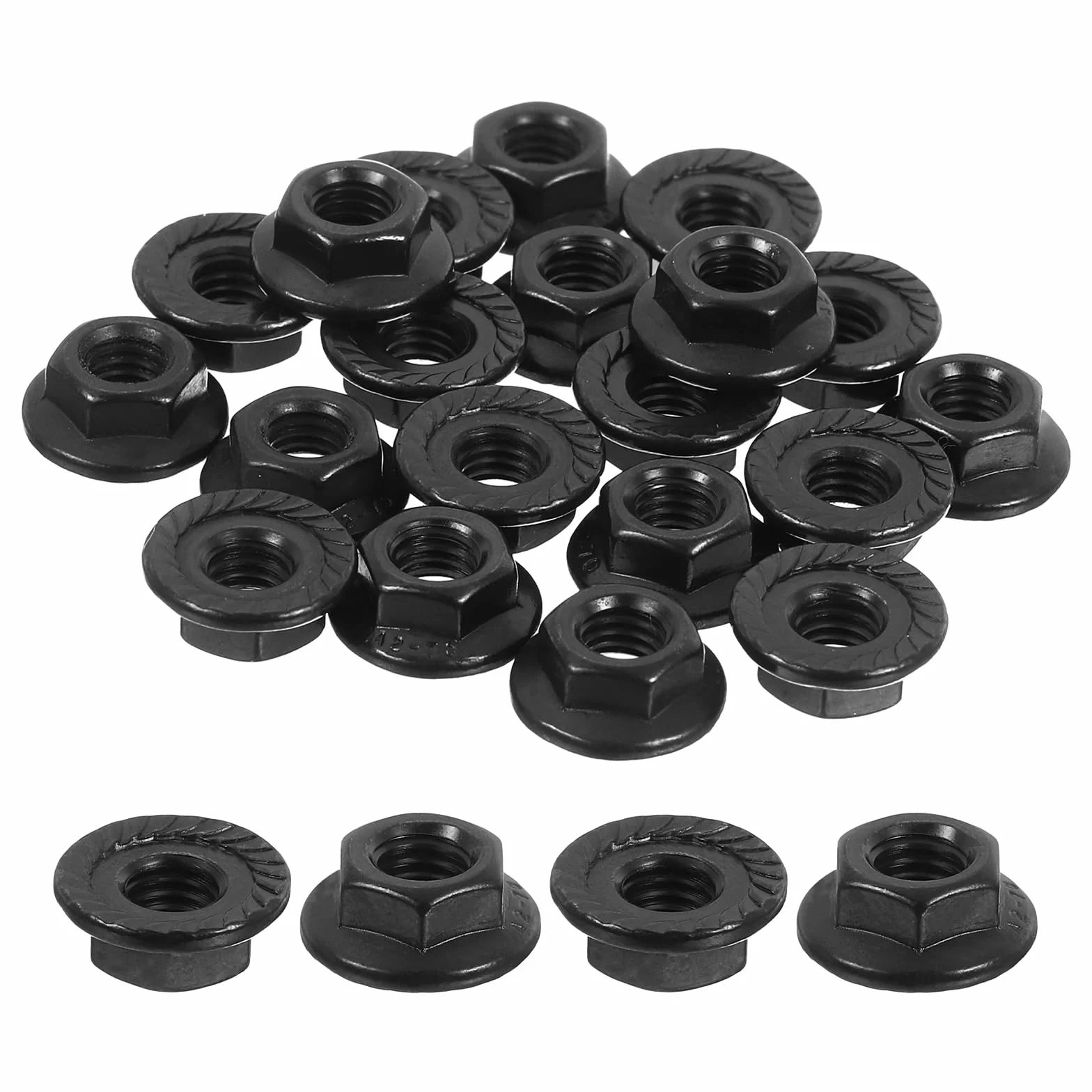 QUARKZMAN Dadi Autobloccanti Esagonali Flangiati M5x0,8mm 20pz Acciaio Inossidabile 304 Nero