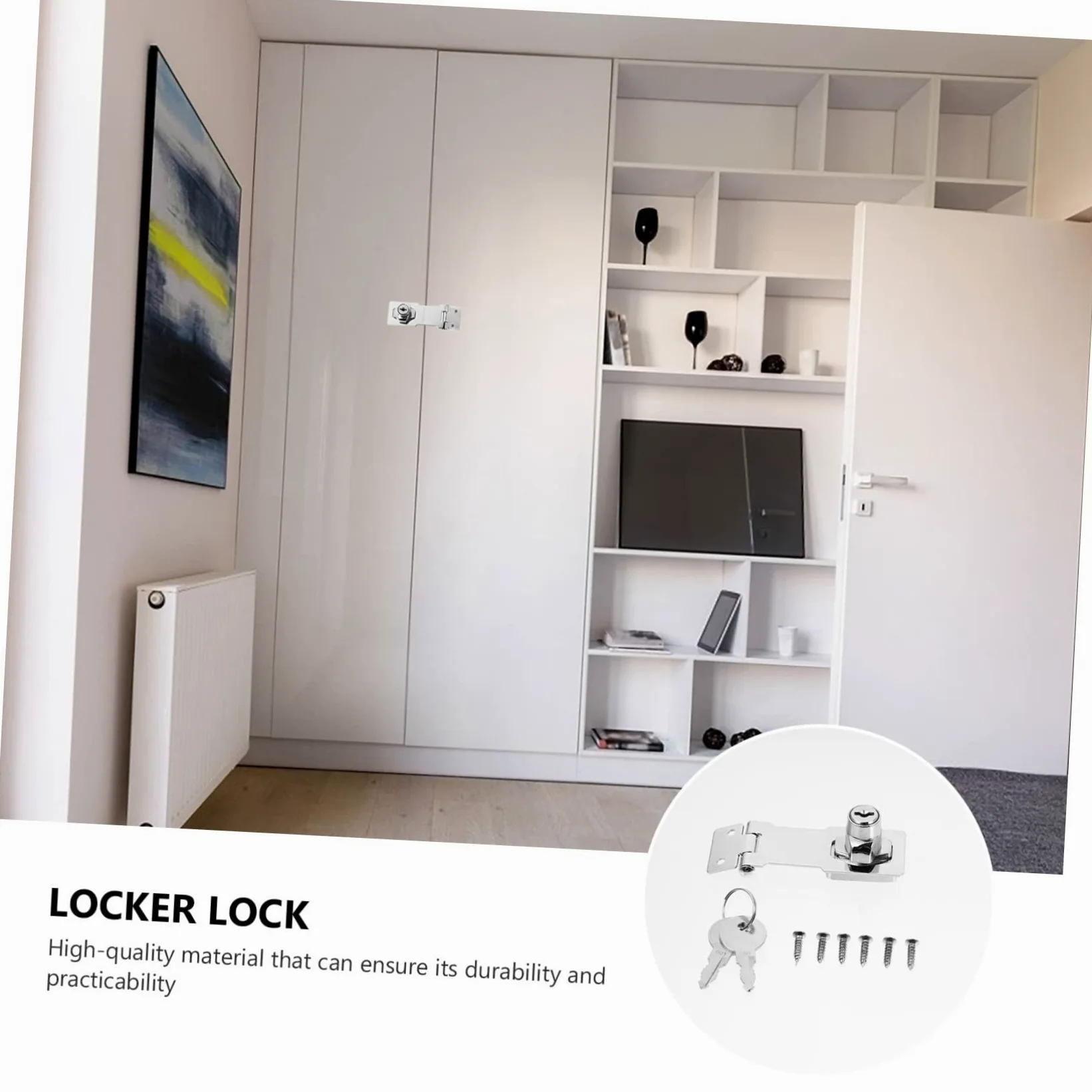 Uonlytech 3sets Serratura Scorrimento Di Chiusura Sicura Per Porte e Armadietti Design Leggero e Facile Installazione Con Due Chiavi Resistente Alla Corrosione