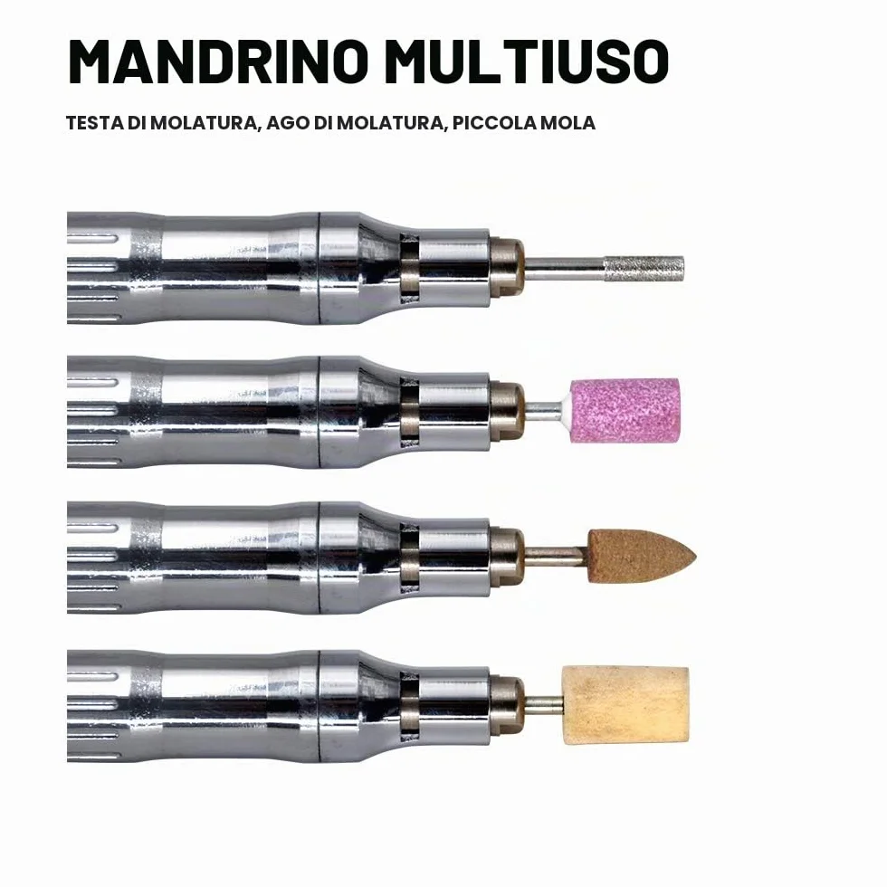 Oudtinx Micro smerigliatrice pneumatica, stile matita | 65.000 giri/min | capacità 3 mm