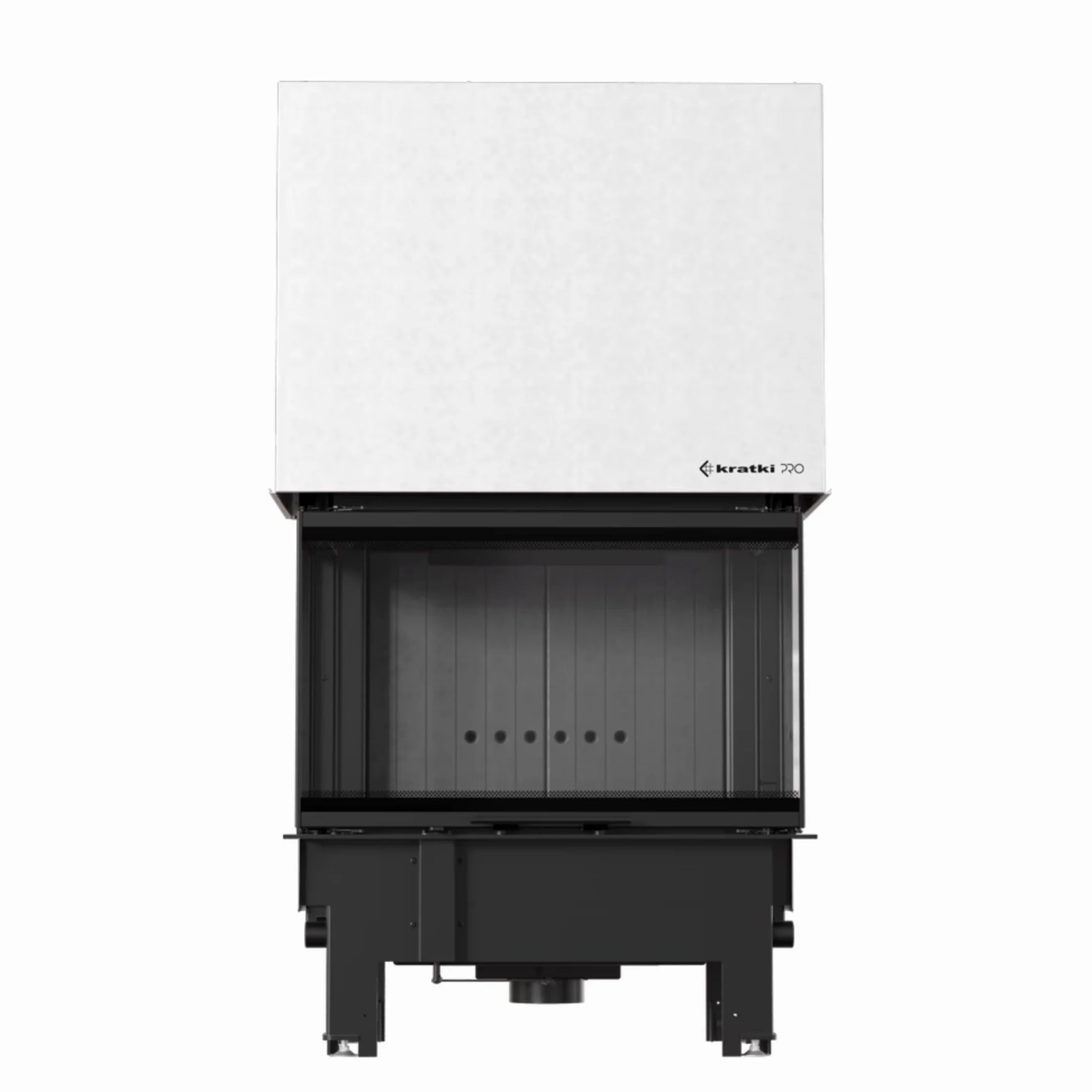 KRATKI Inserto per camino in acciaio a legna REGNOR 8 kW Ø200 saliscendi A | Acciaio nero, efficienza 80,2%, classe A. Ecodesign, BImSchV 2; per recupero calore.; combustione efficiente; basse emissioni