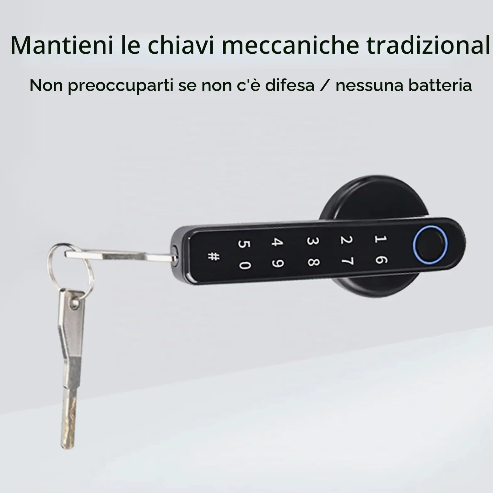 NEWFUN Serratura Smart, Serratura Smart Porta Blindata, Adatto per Porte Interne con Uno Spessore Compreso tra 35 e 55 Millimetri, Quattro Varianti di Apertura, Nero