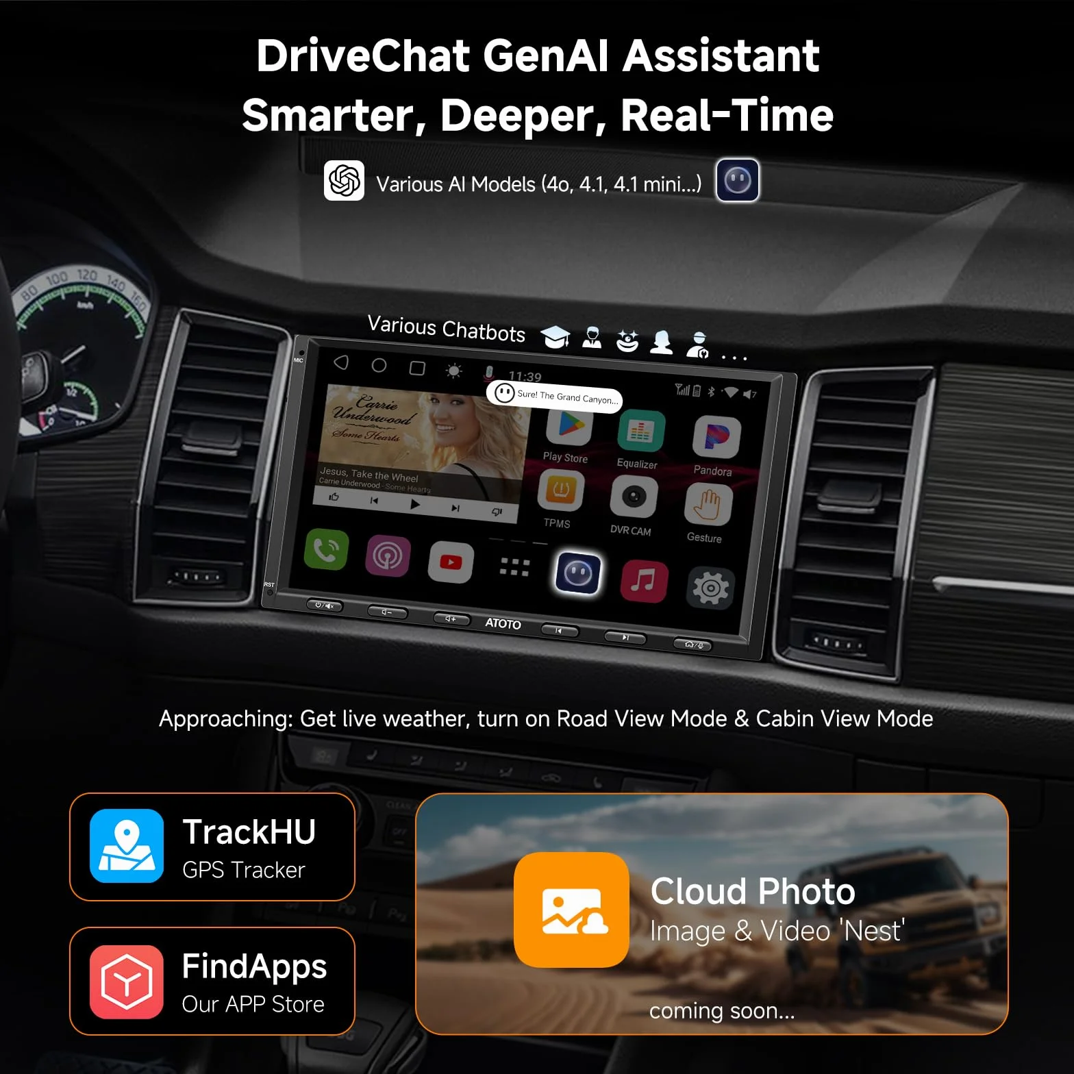 ATOTO S8 7" QLED 6G+128G Autoradio 2 din Android GPS per auto, CarPlay & Android Auto senza fili , 4G LTE integrato, Tethering WIFI/USB/BT, 2 Bluetooth con aptX HD,4*49W Amp, DSP, LRV&SCVC, S8G2A79UN