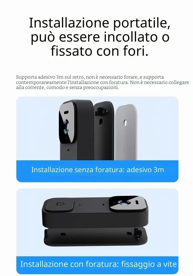 X7 - Videocitofono smart per uso domestico, con schermo di visualizzazione, citofono wireless e videosorveglianza ad alta definizione