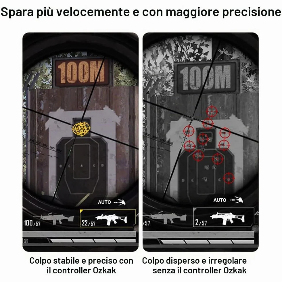 Rapid Fire Tablet Trigger per iPad e Android Controller Joystick Gamepad Giochi 6 Dita Tiro Veloce 5 Livelli Compatibile con PUBG cod