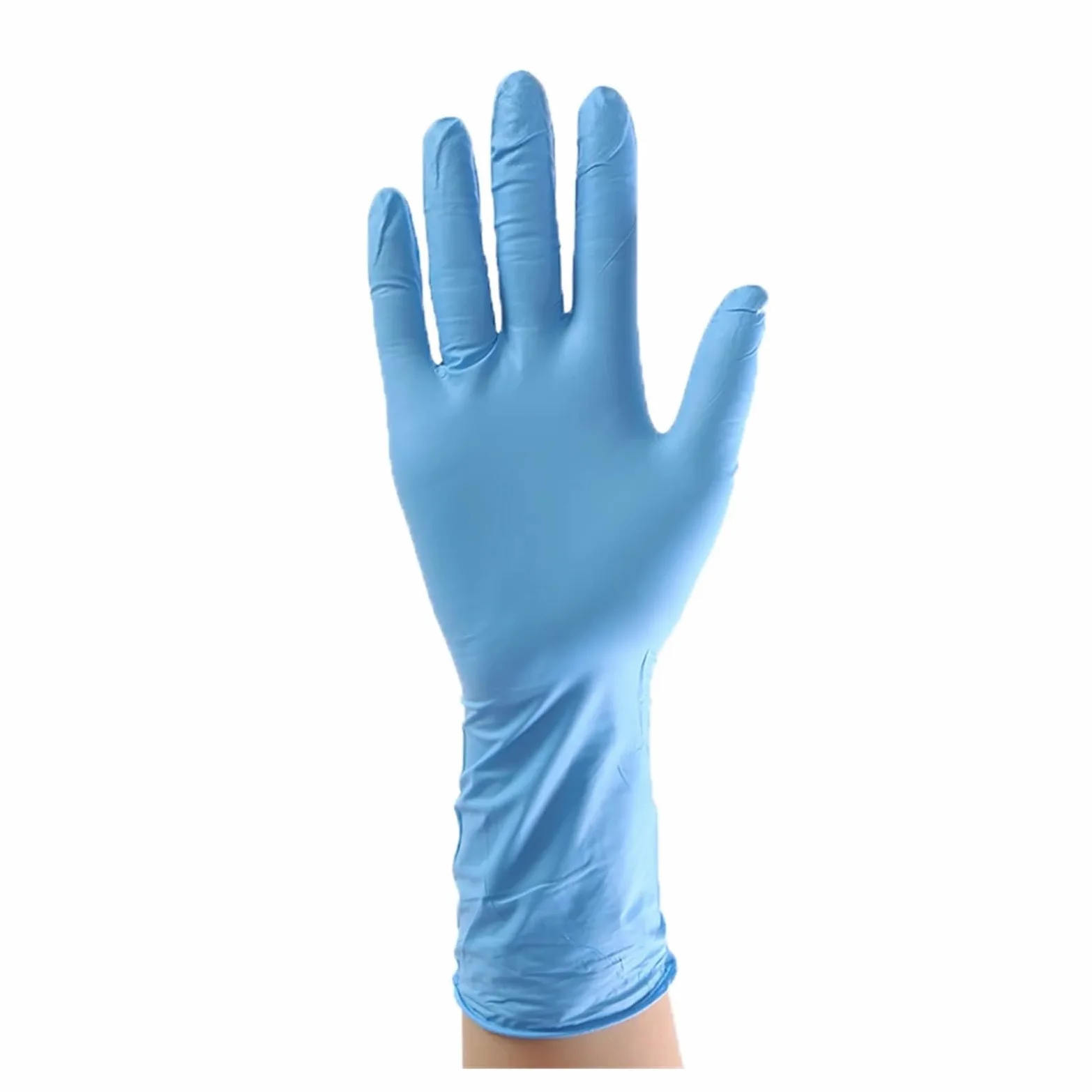 Guanti Cucina 10 paia/pacco Manica Lunga Guanti di Gomma Blu Pulizia Ristorazione Cibo Guanti in Nitrile da 12 pollici Guanti Spessi da 12 pollici(WHITE)