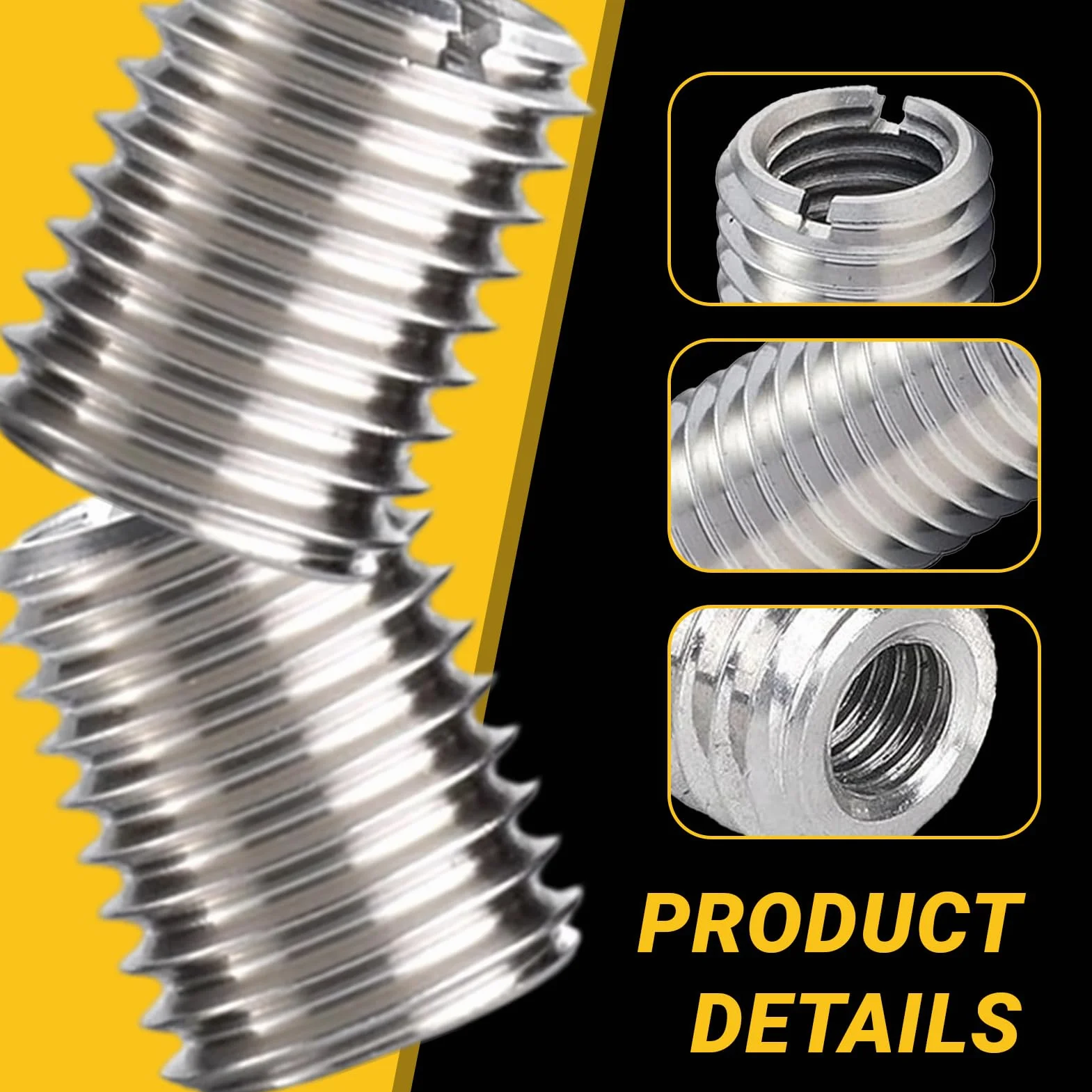 10 Pezzi Inserto Filettato M10 a M8, Boccola Filettata Acciaio Inox 15 mm, Boccola di Filettatura, Dado a Inserimento, Adattatore Filetto e Riduttore Filettato per Riparazione, Montaggio, Mobili