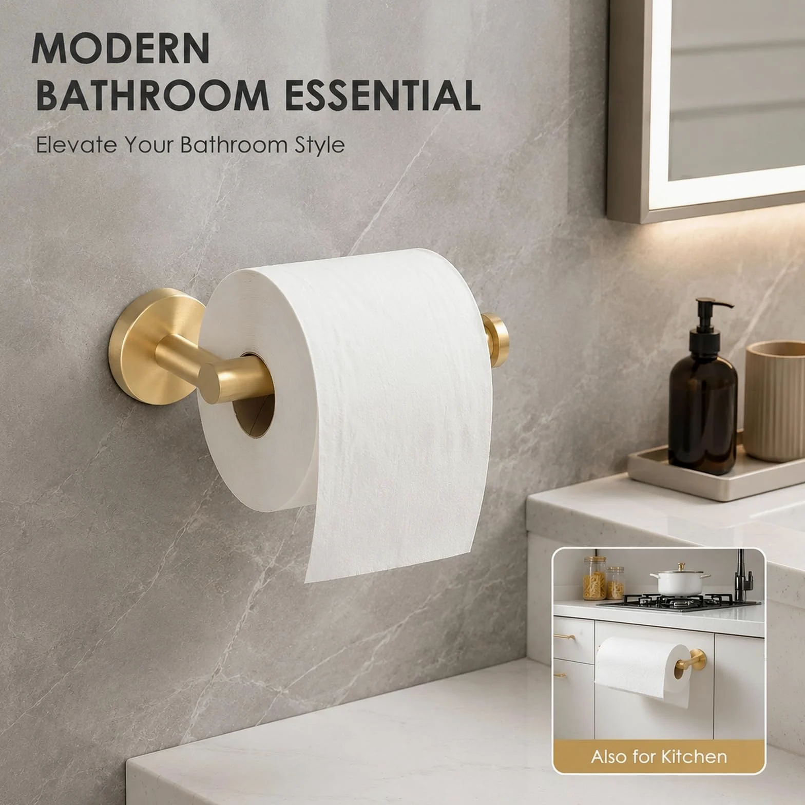 Portarotolo di Carta Igienica, Portarotolo da Parete per Il Bagno | Portarotolo E Contenitore in Acciaio Inox 304 Antiruggine